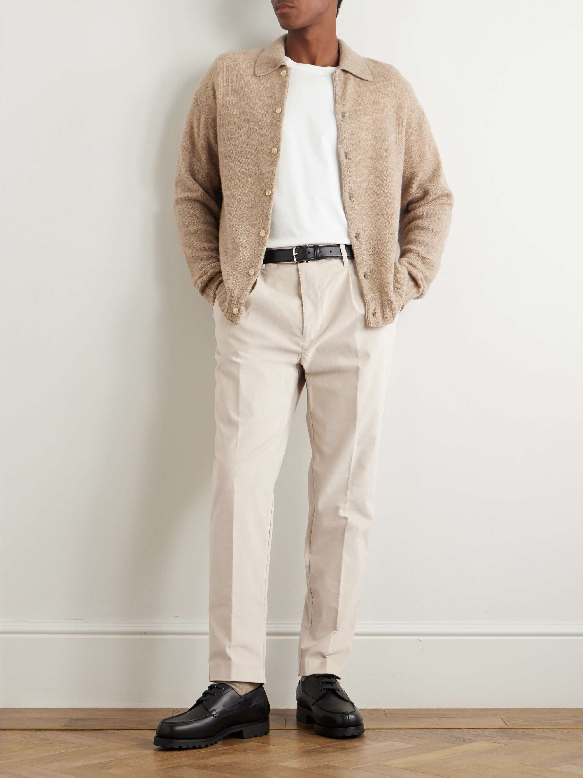 Baltimore Tapered Pleated Cotton-Blend Corduroy Trousers view