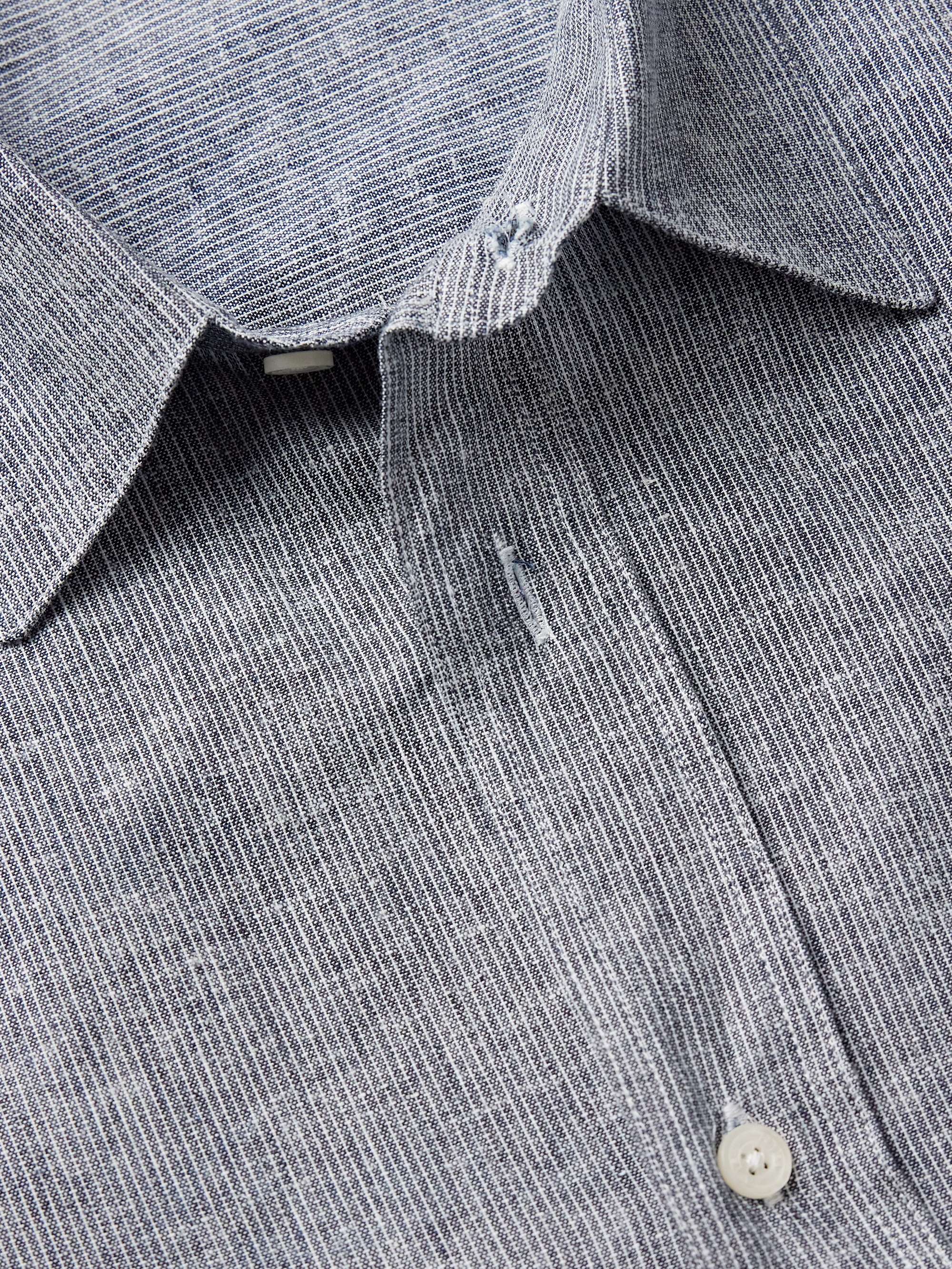 Hugo Striped Linen and Cotton-Blend Shirt view