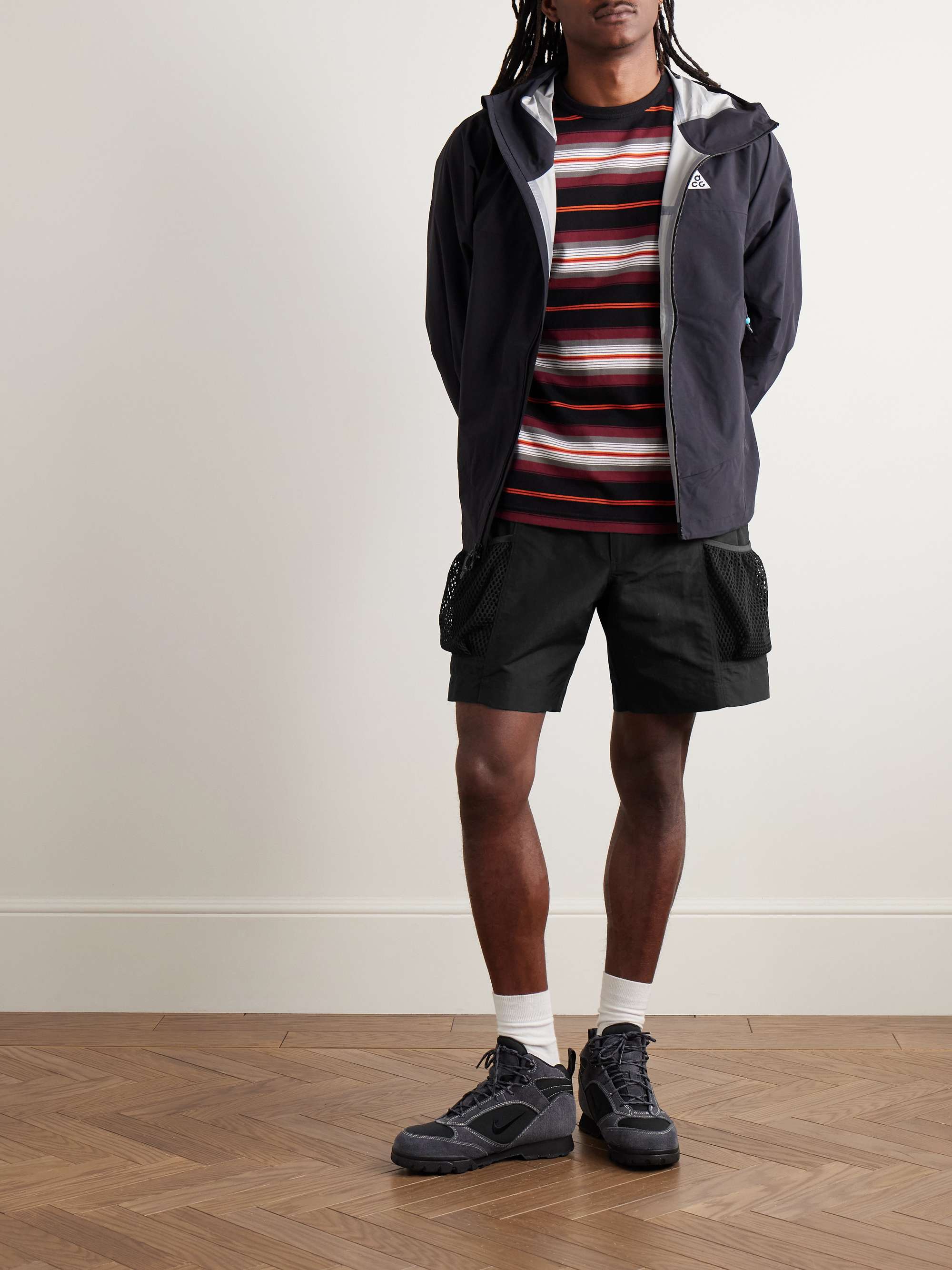 ACG Snowgrass Straight-Leg Mesh-Trimmed Belted Nylon Shorts view