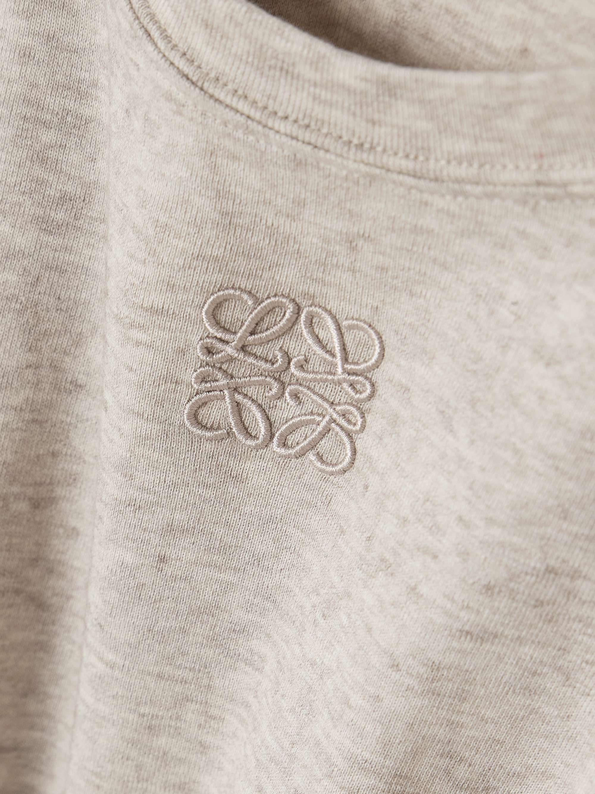 Embroidered draped cotton and wool-blend jersey T-shirt view