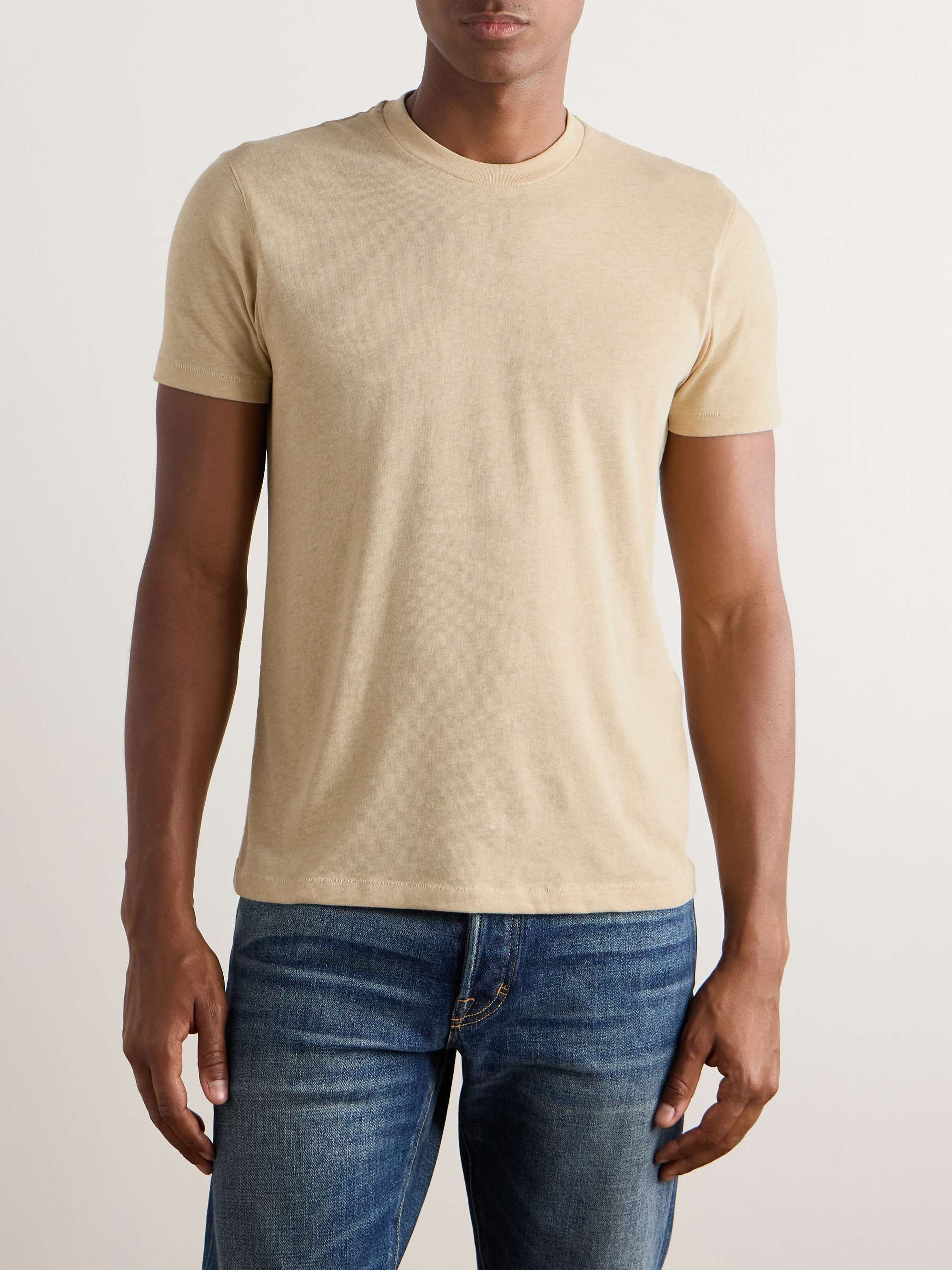 Slim-Fit Cotton-Blend Jersey T-Shirt view