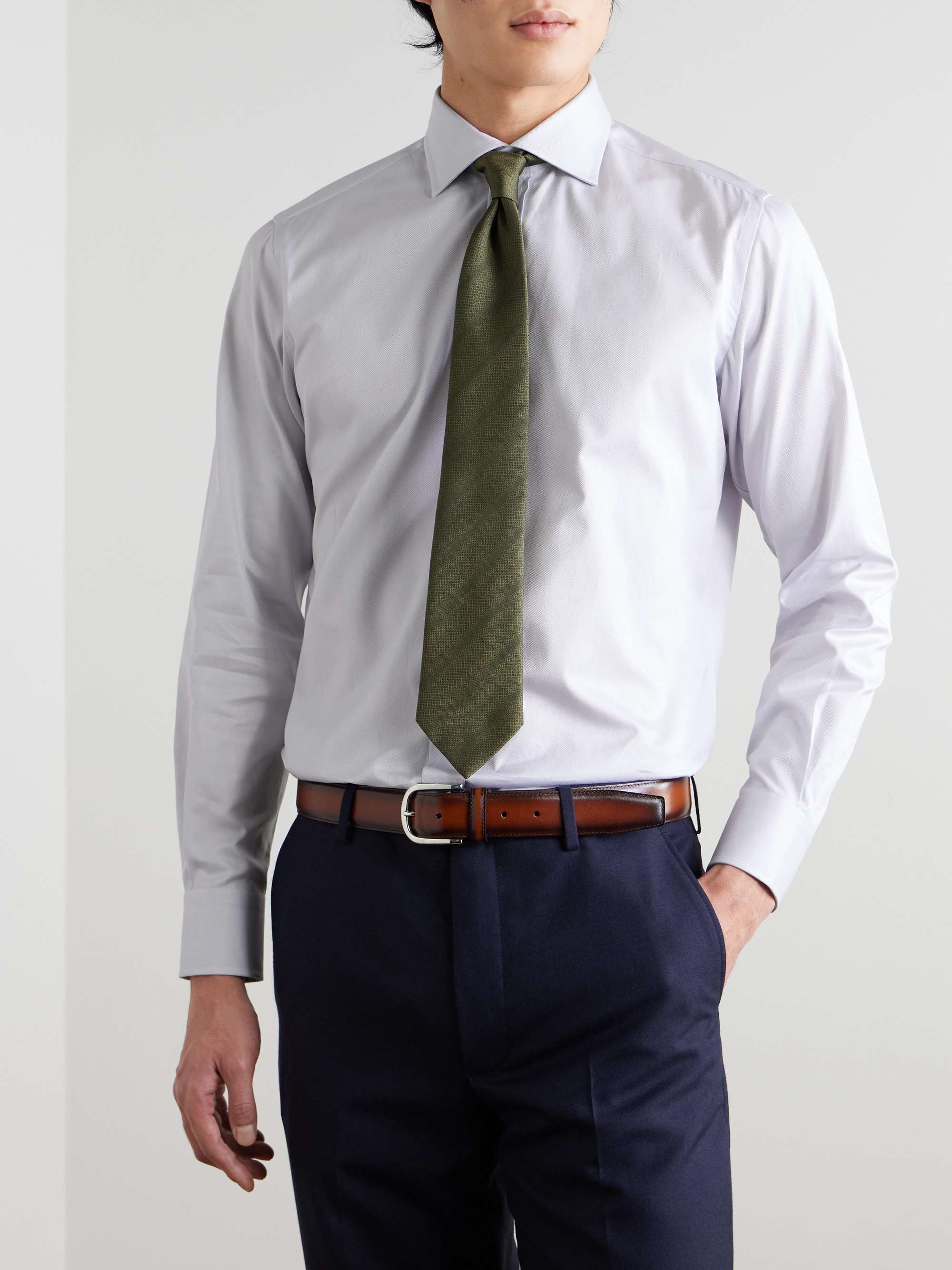 Trevi Cutaway-Collar Cotton Oxford Shirt view