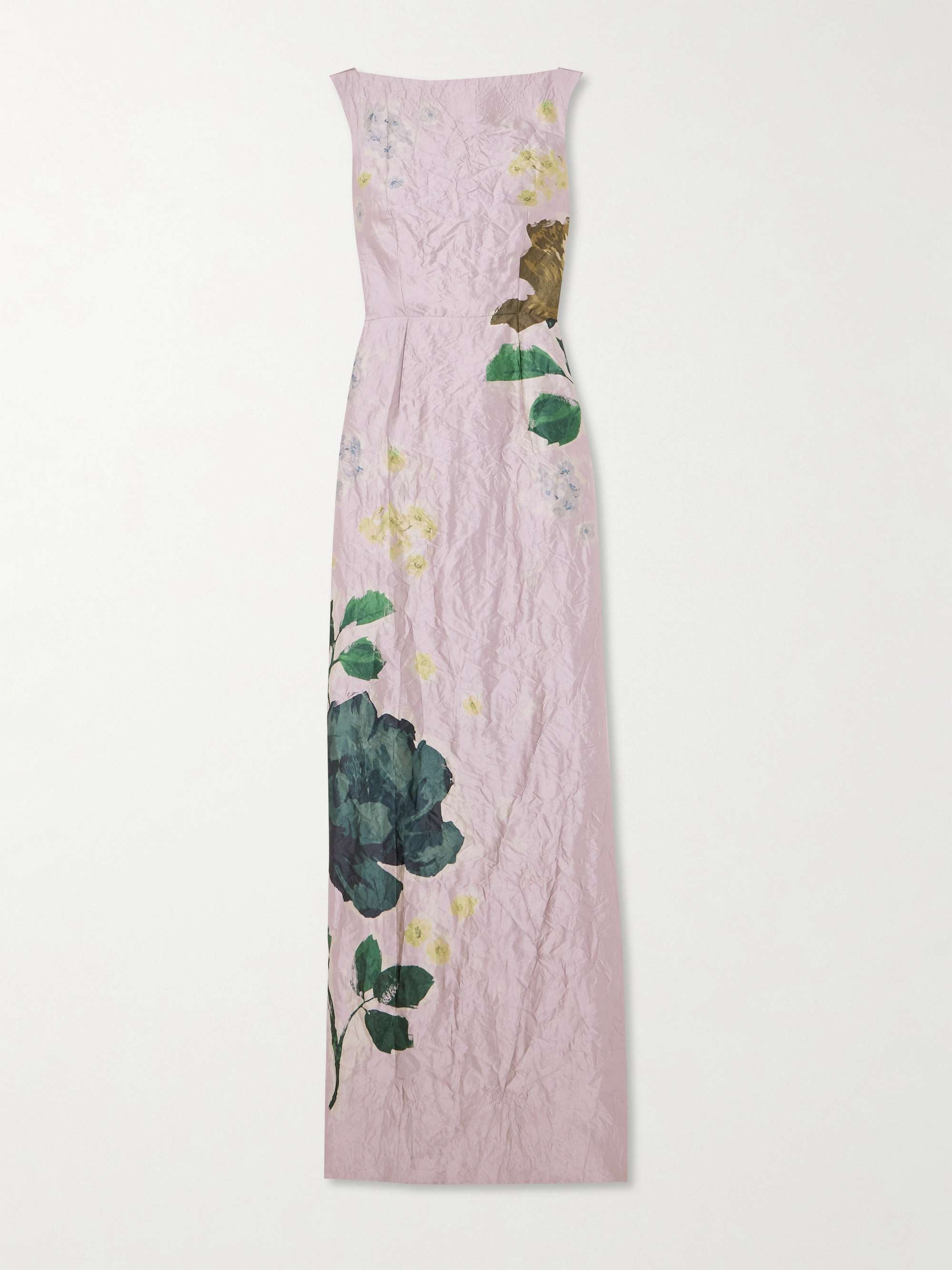 Margot floral-print crinkled-satin gown view
