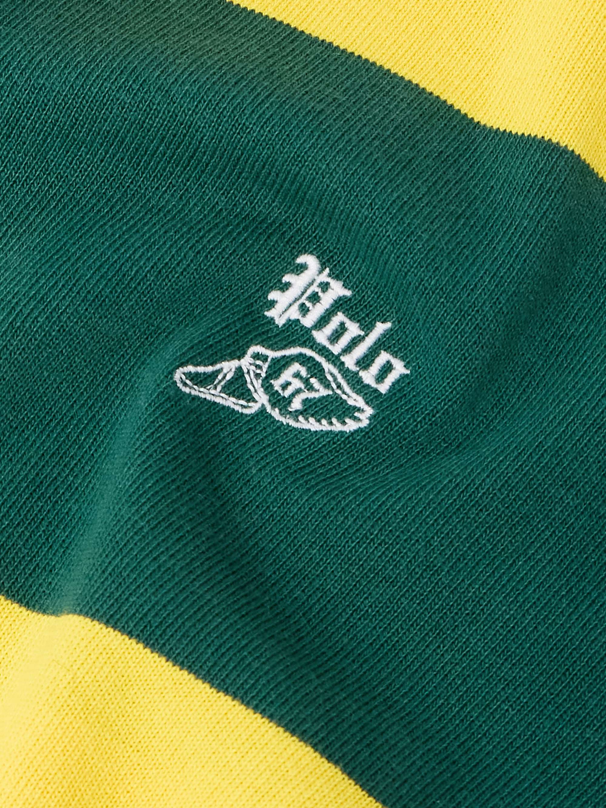 Logo-Embroidered Striped Cotton-Jersey Rugby Shirt view