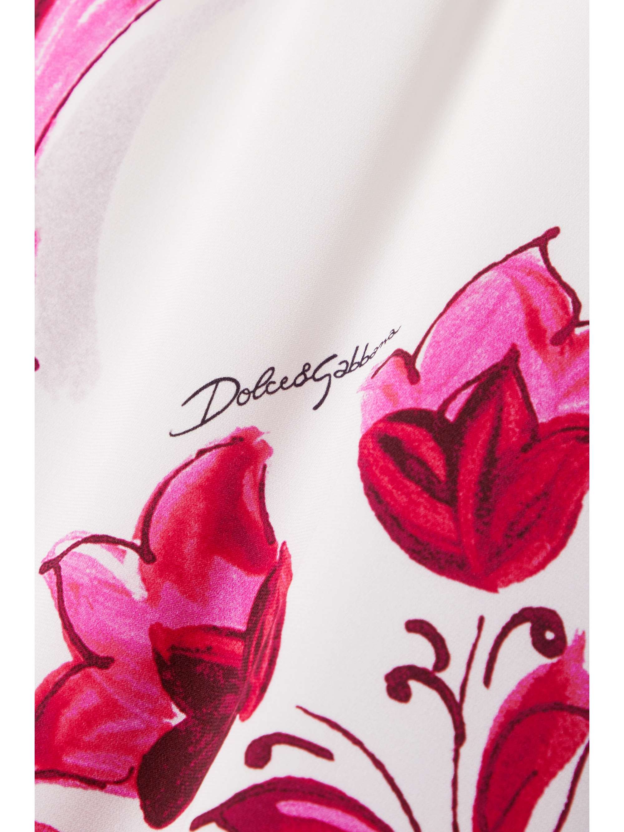 Maiolica printed silk-blend crepe de chine midi skirt view