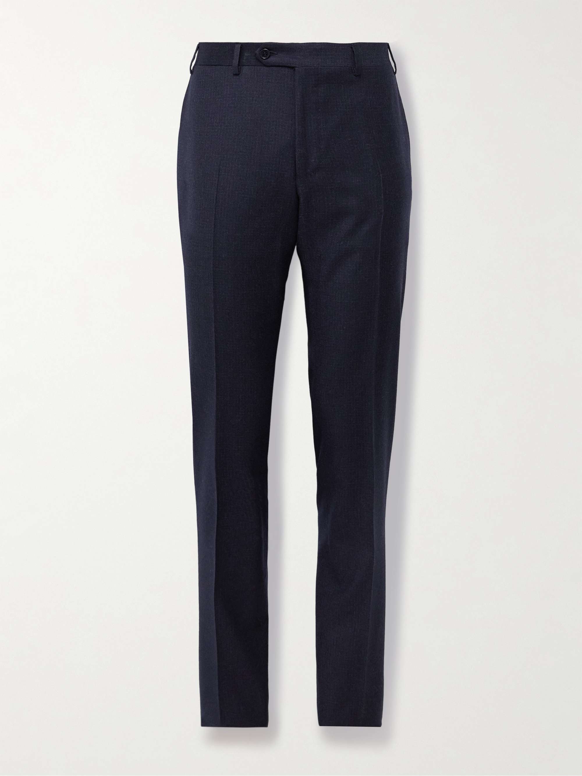 Slim-Fit Checked Wool Suit Trousers view