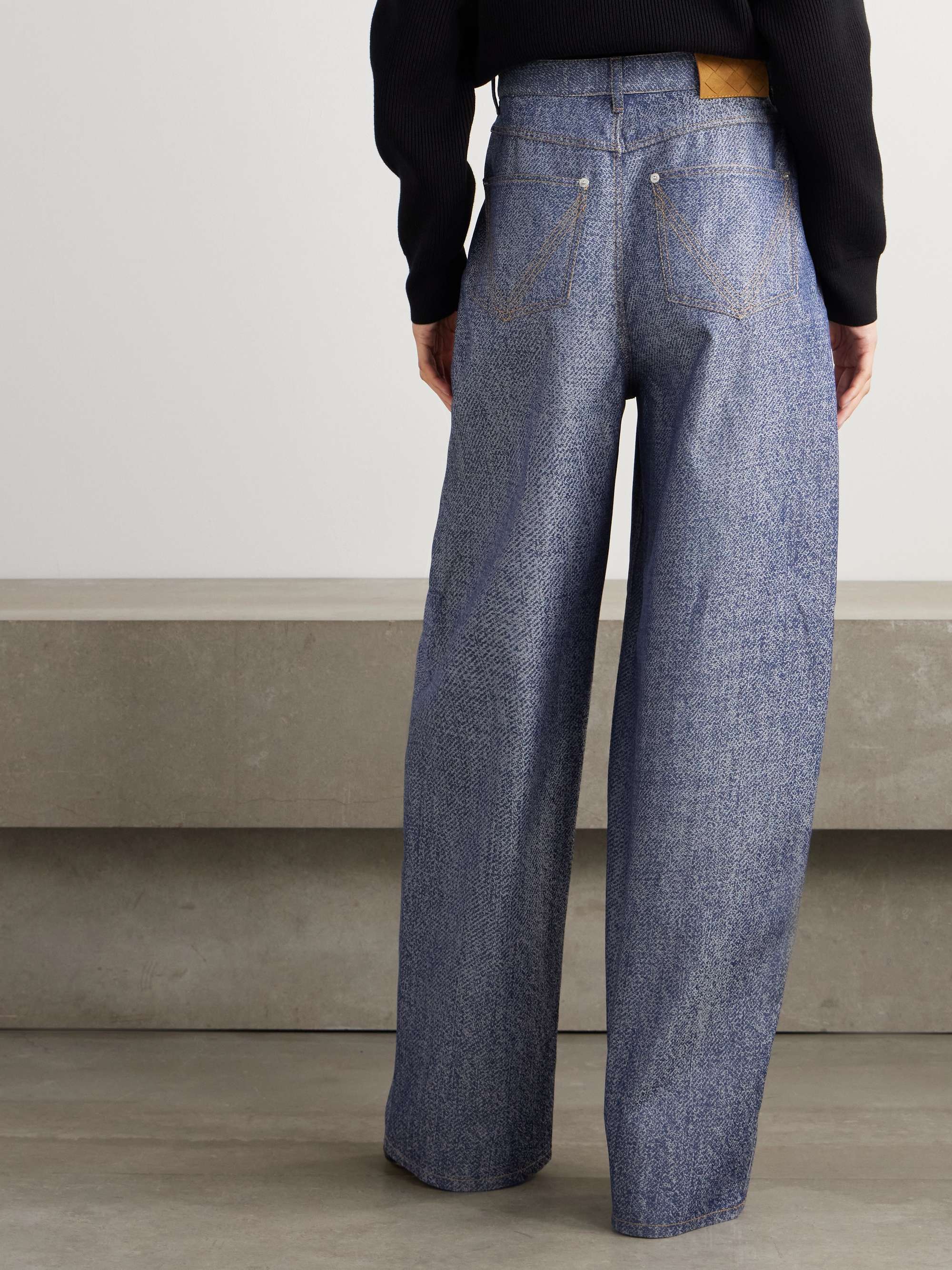 Wool and cotton-blend twill wide-leg pants view