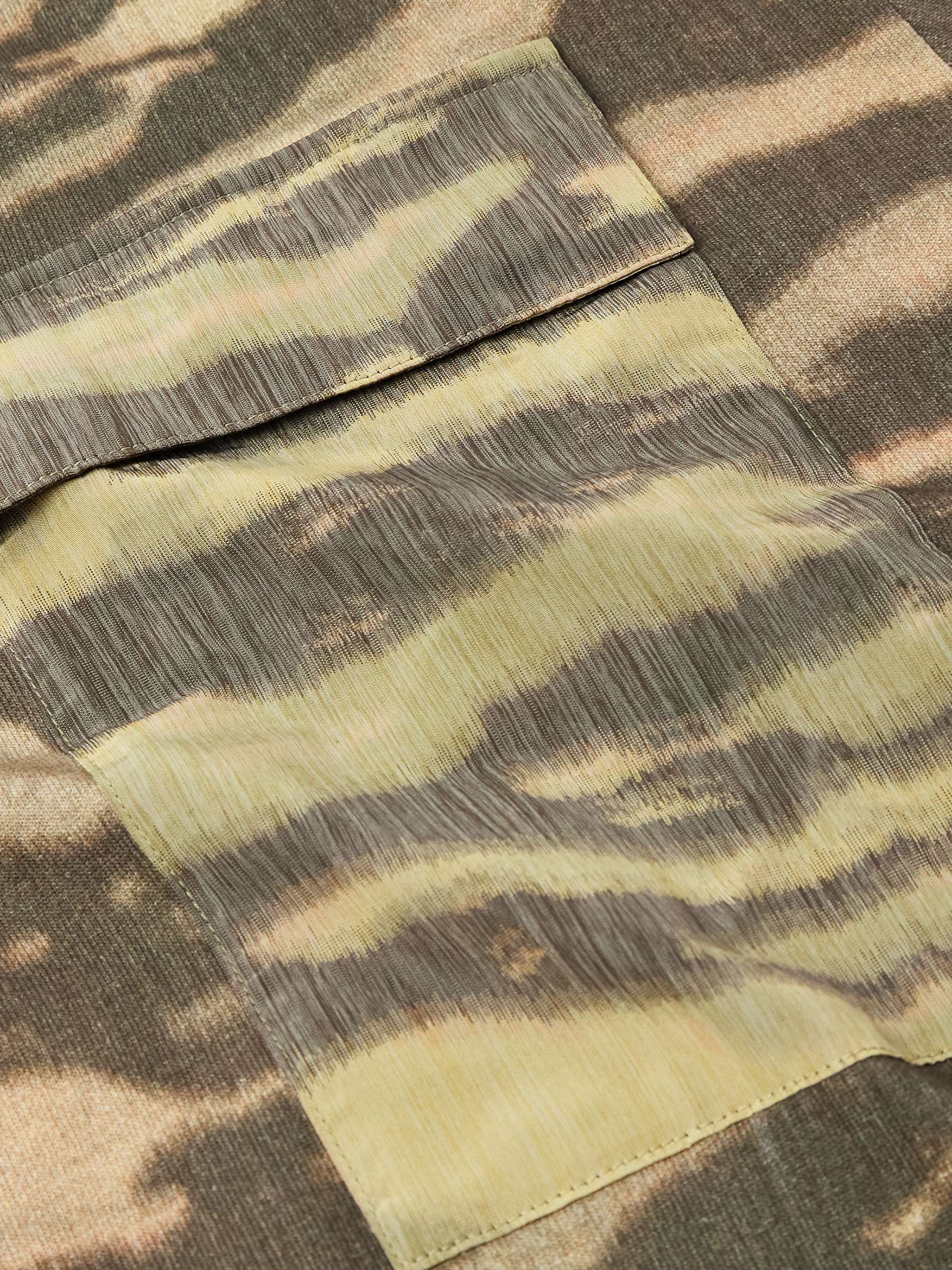 Printed Shell-Trimmed Cotton-Jersey T-Shirt view
