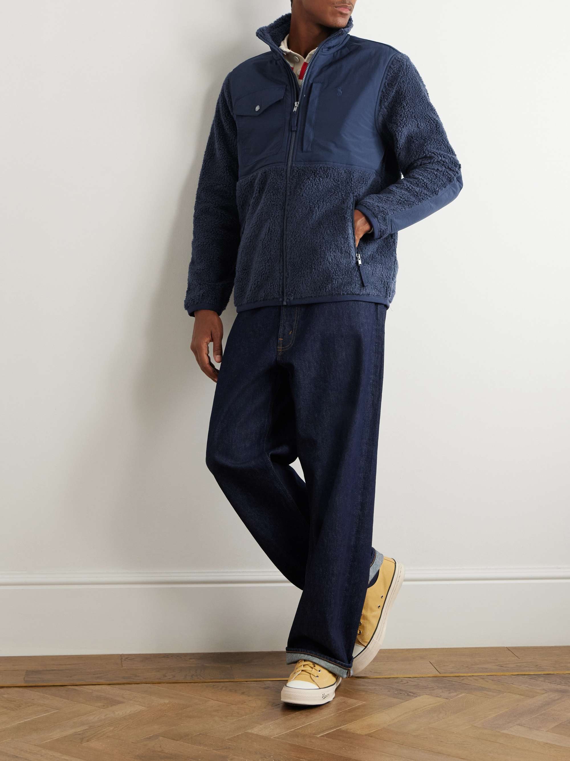 Shell-Trimmed Fleece Jacket view
