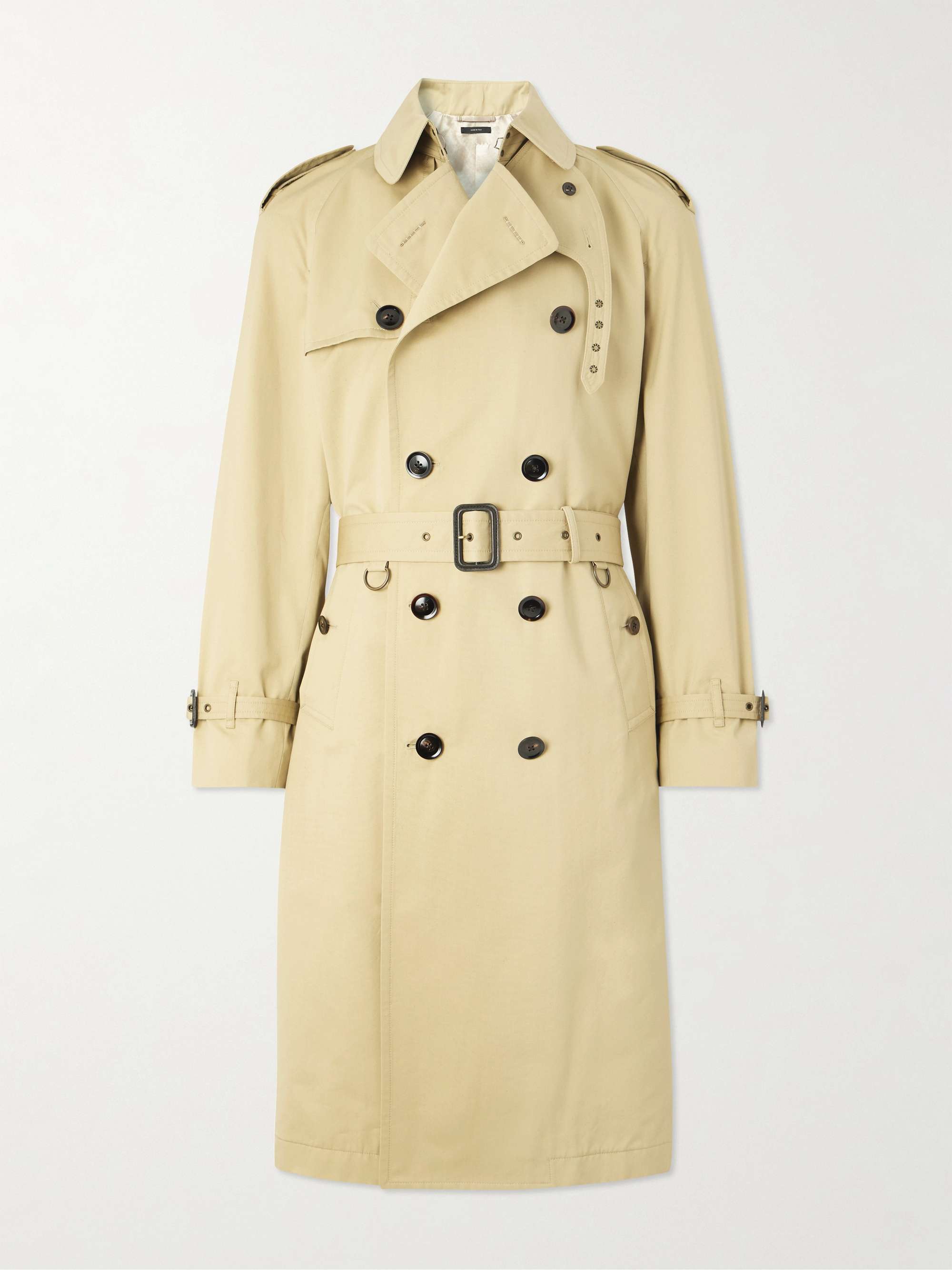 Double-Breasted Cotton and Silk-Blend Trench Coat view