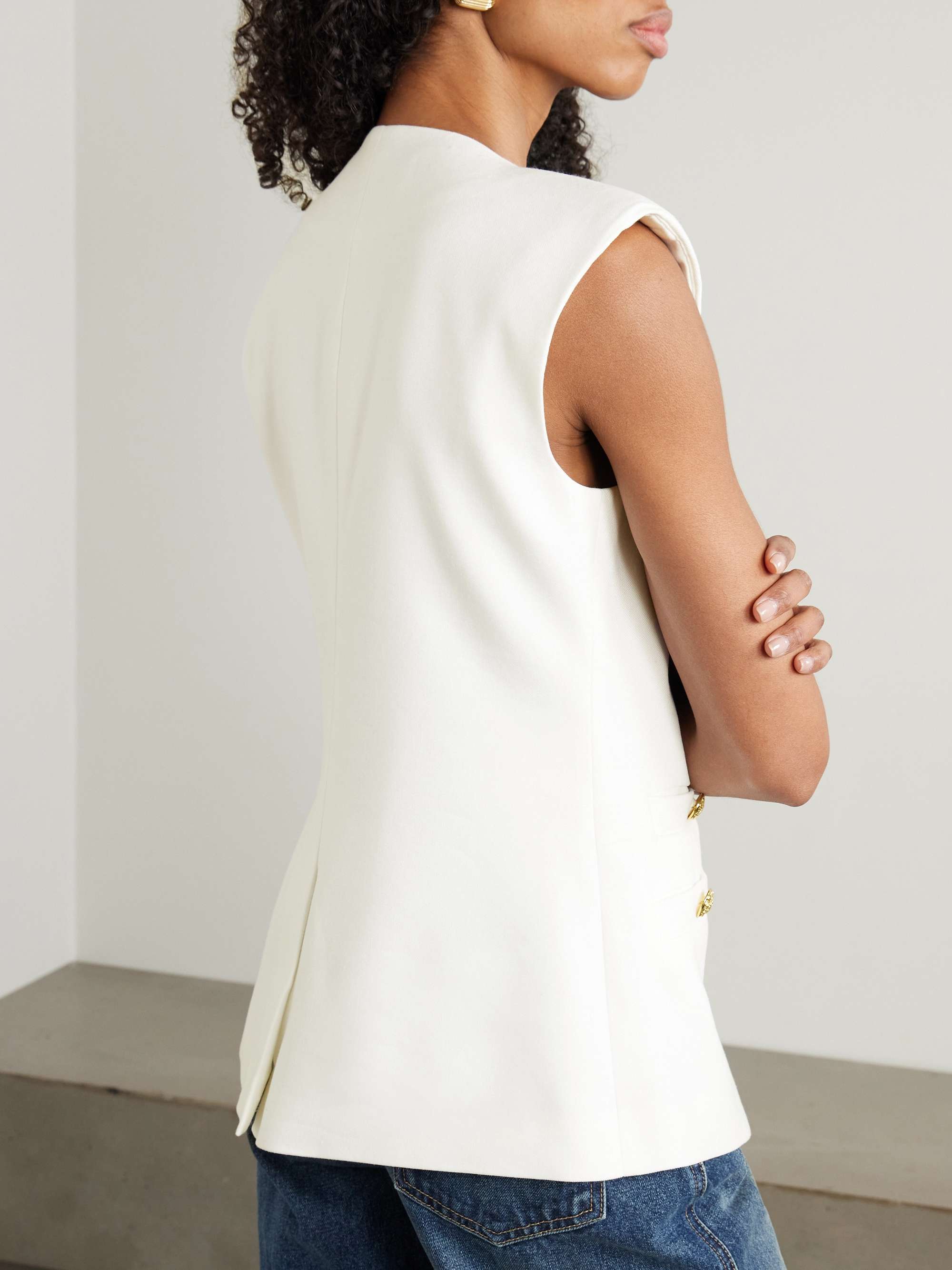 Tamara linen-blend twill vest view