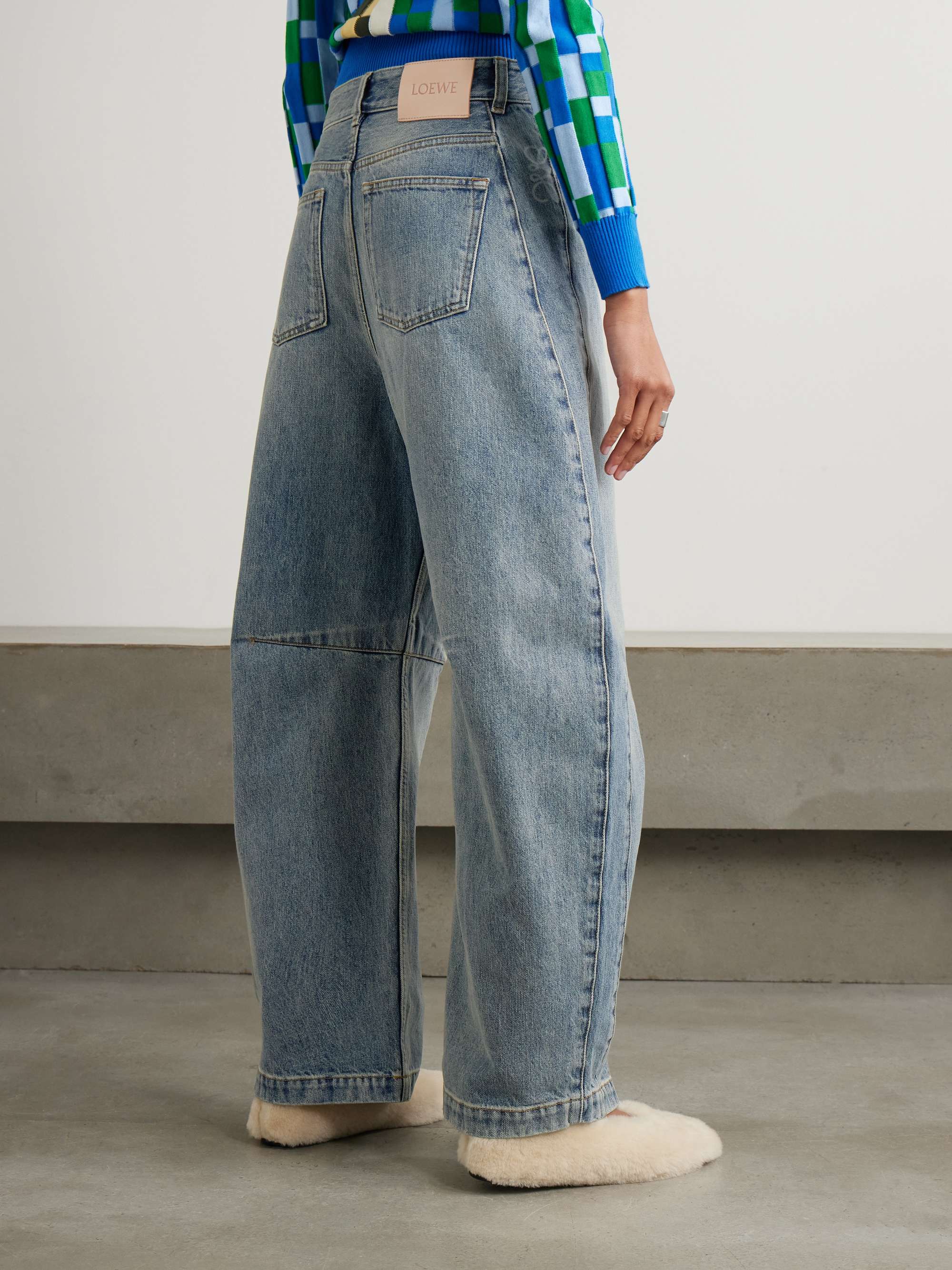 Anagram high-rise barrel-leg jeans view