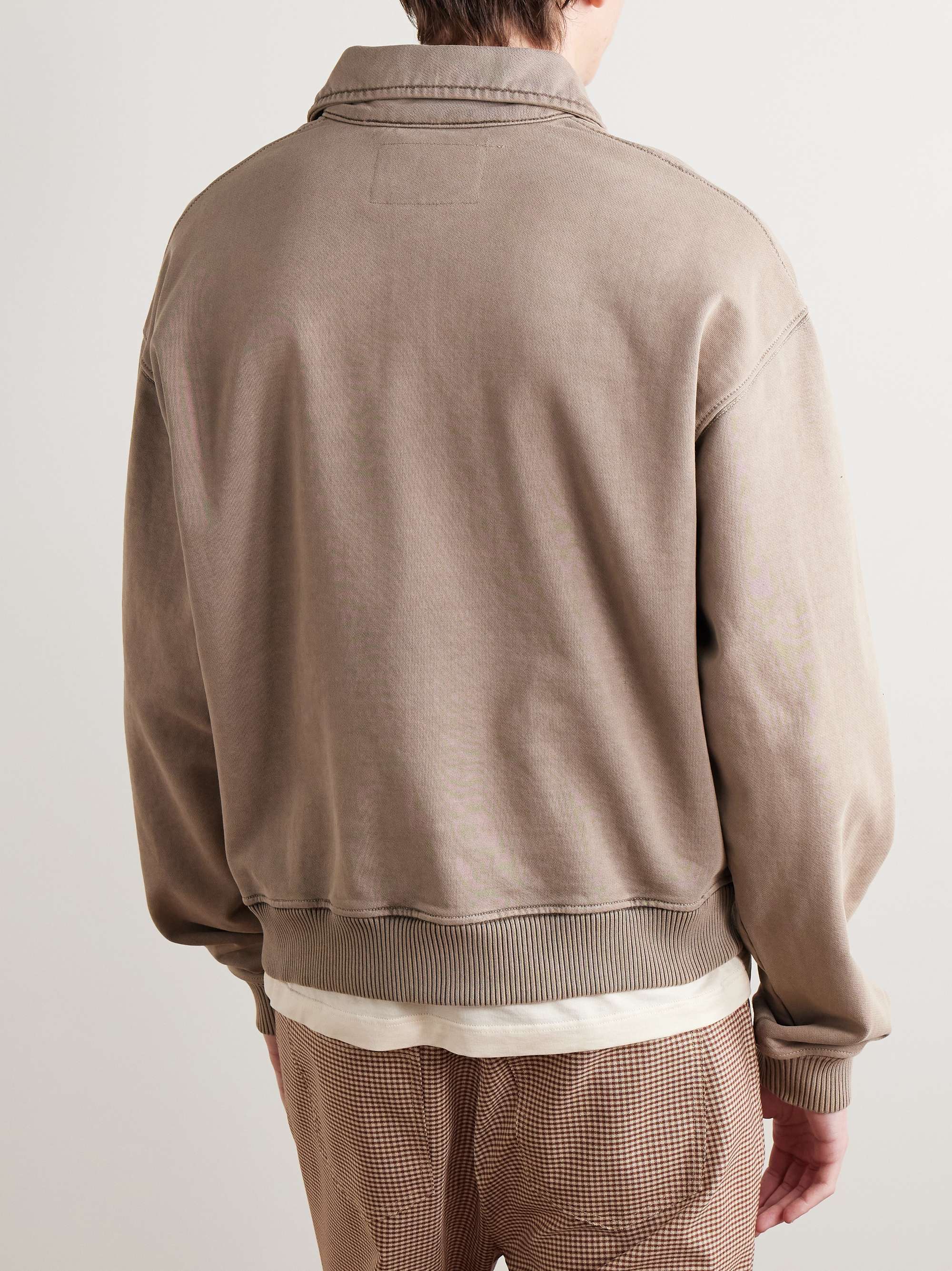Geo Appliquéd Organic Cotton-Jersey Half-Zip Sweatshirt view