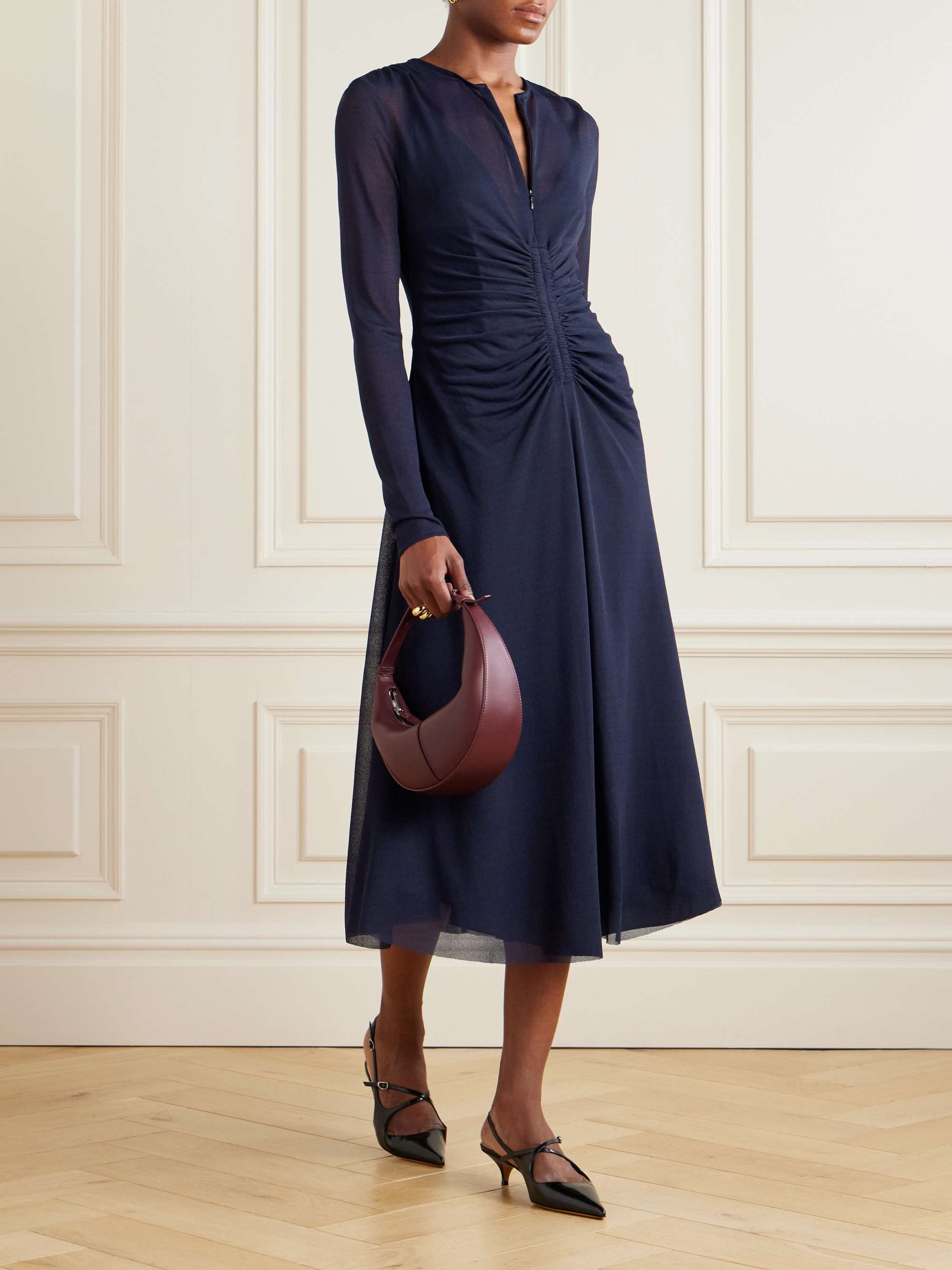 Kerstin ruched jersey midi dress view