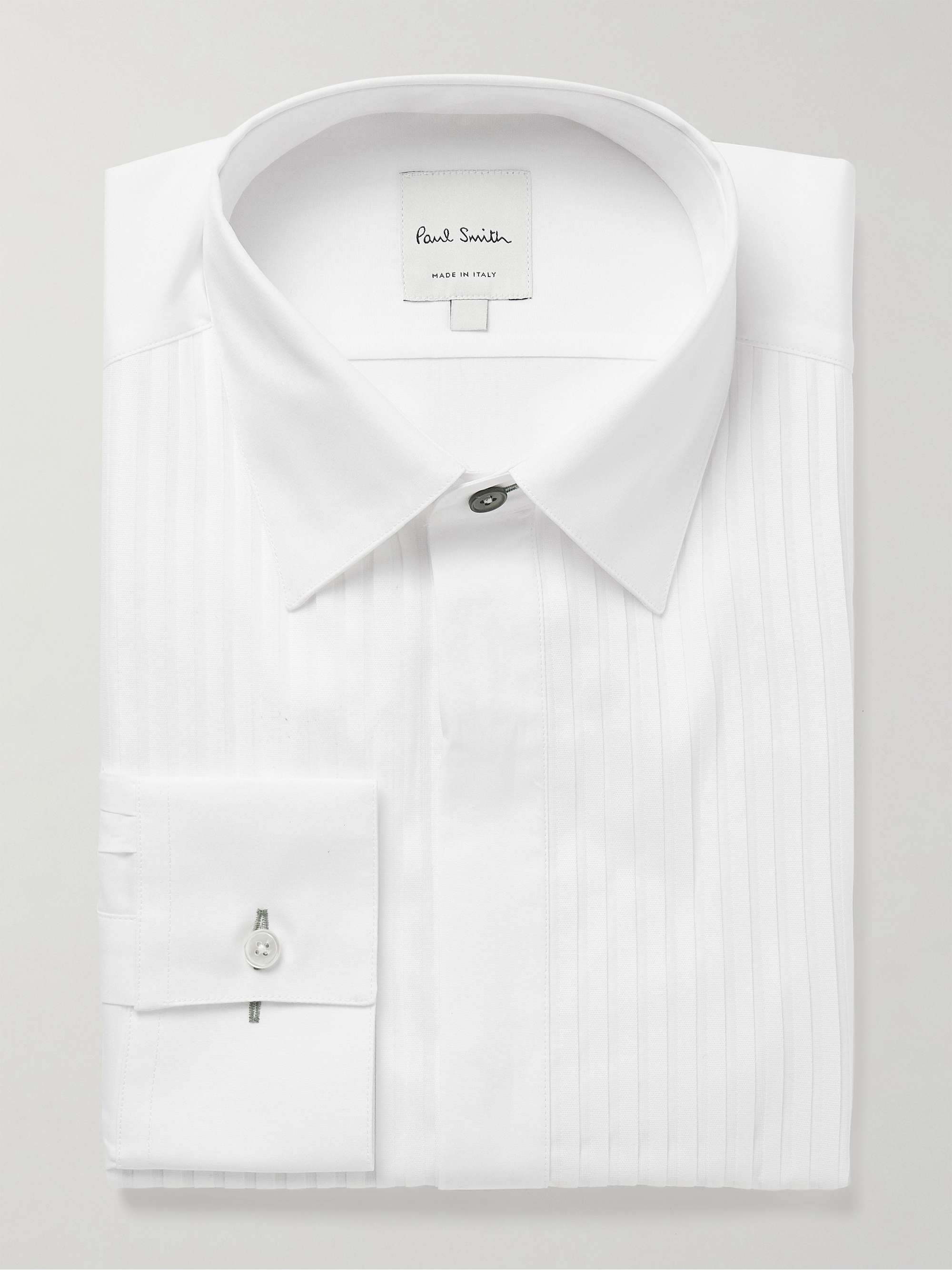 Bib-Front Double-Cuff Cotton-Poplin Tuxedo Shirt view
