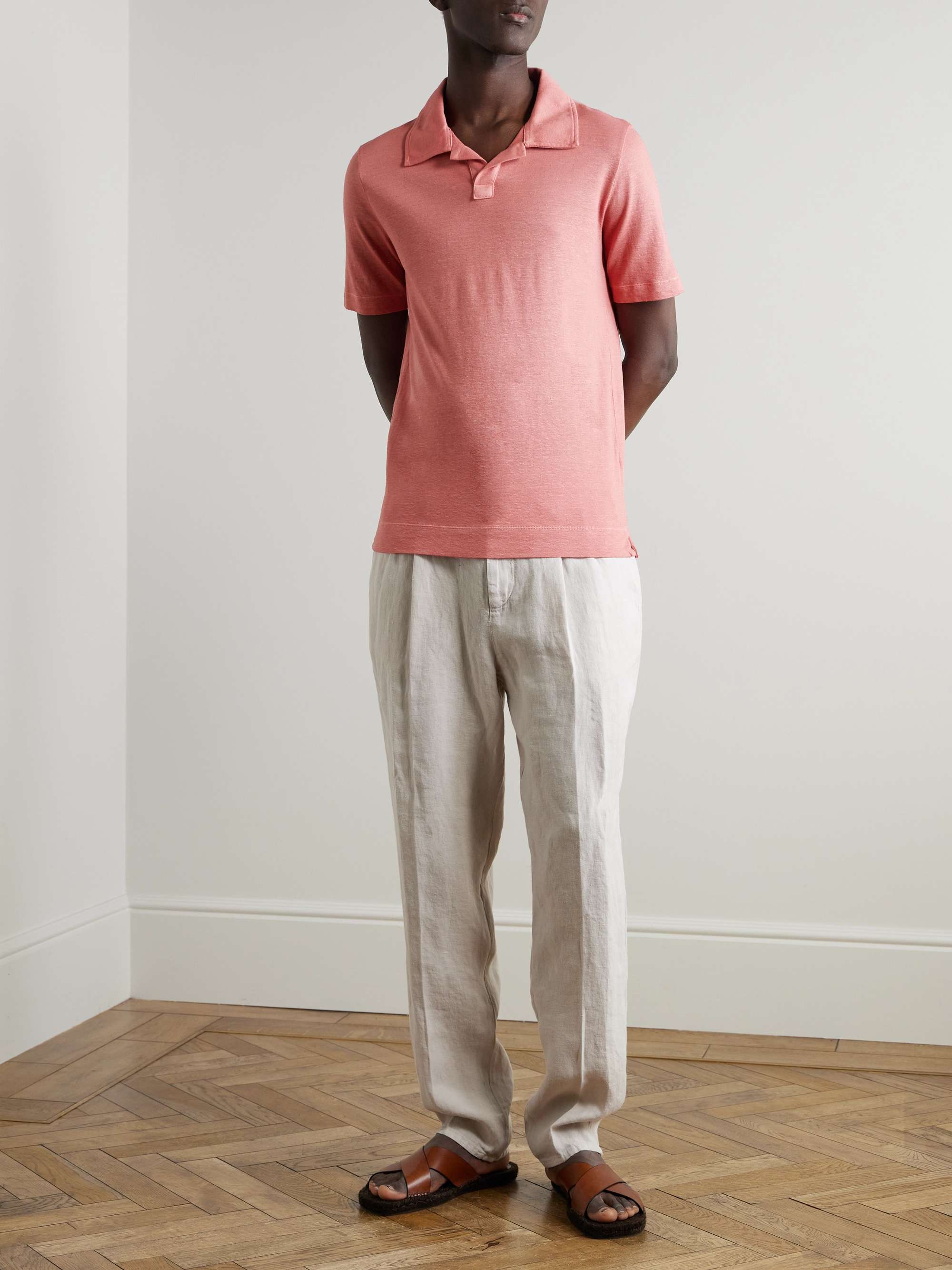 Aruba Linen and Cotton-Blend Polo Shirt view