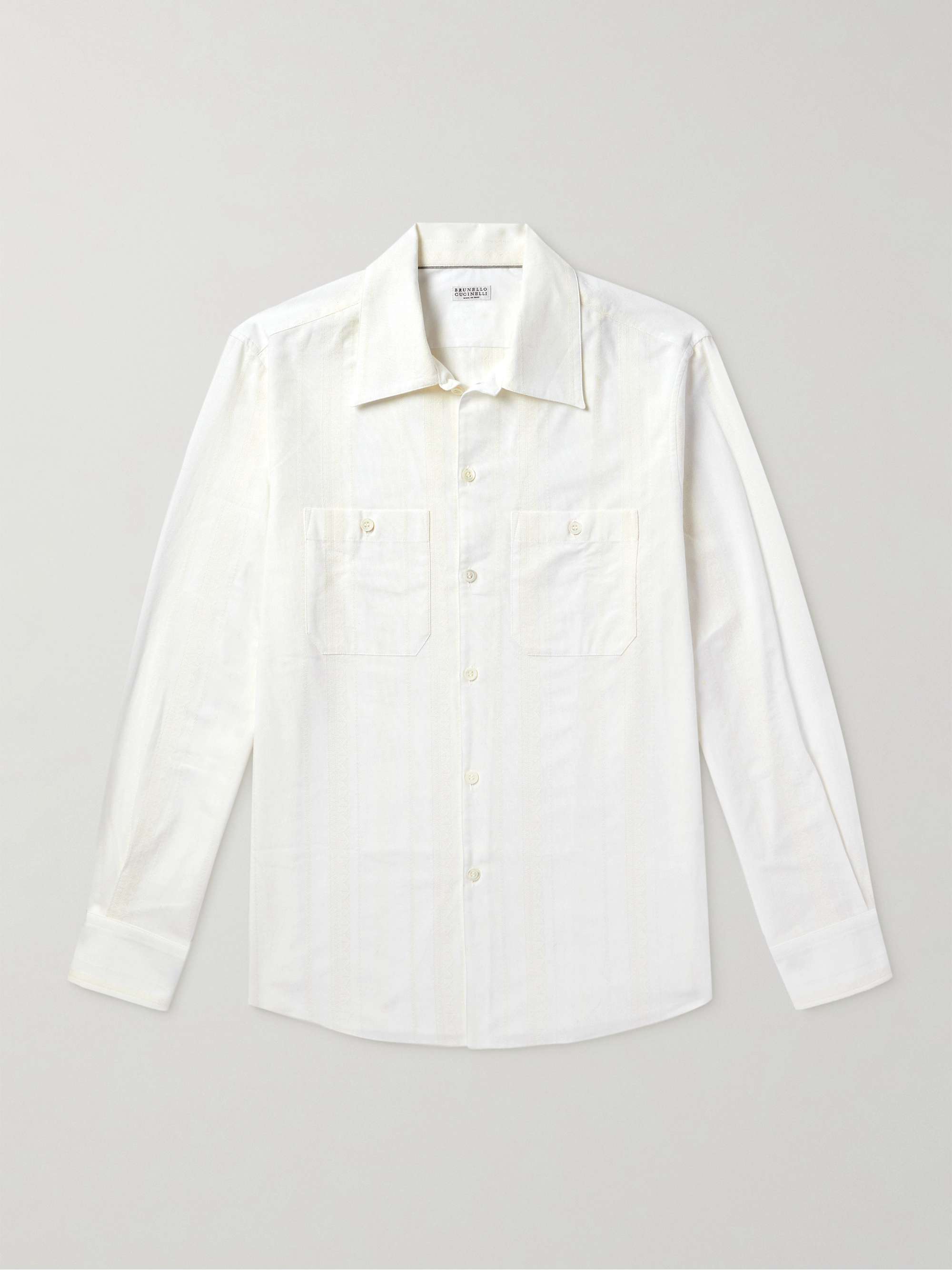 Striped Embroidered Cotton Shirt view