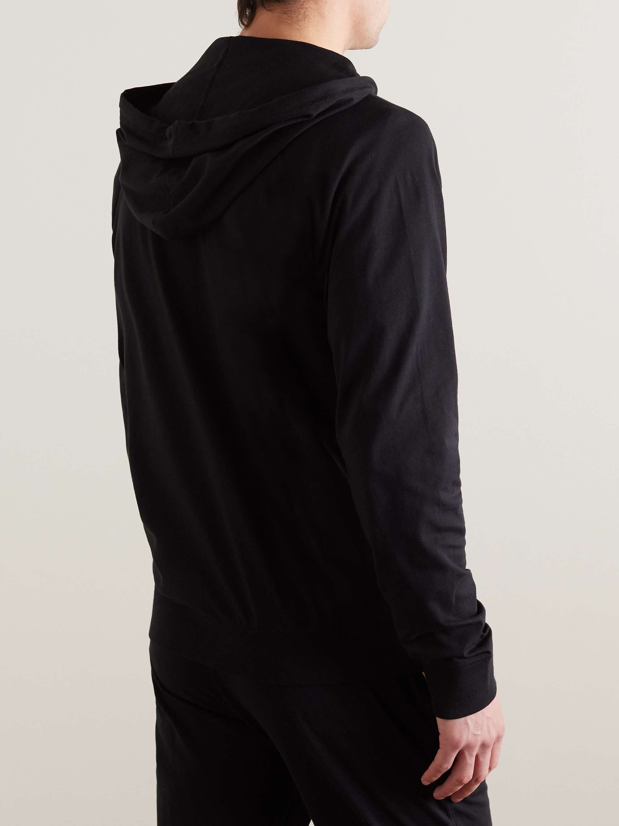 Grosgrain-Trimmed Cotton-Jersey Zip-Up Hoodie view