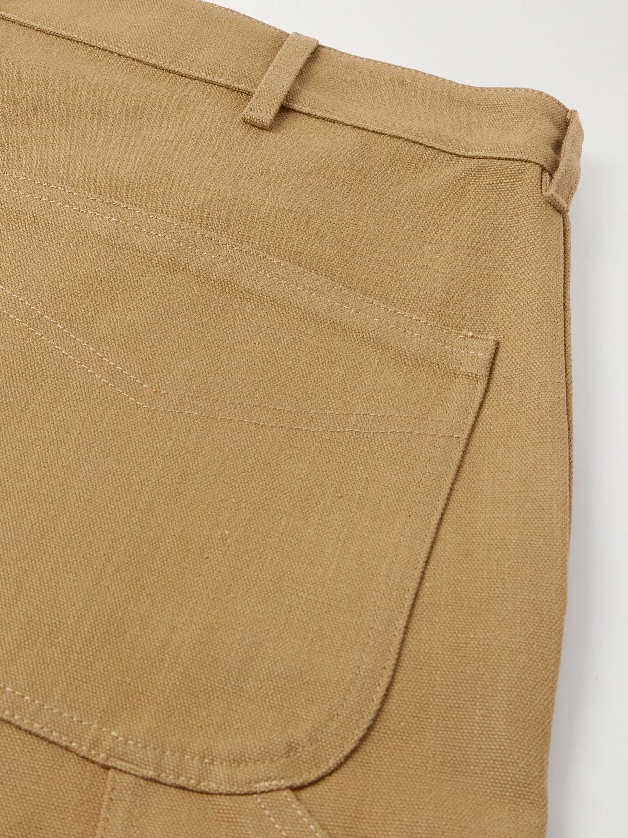 + Roc Nation by Jay-Z Straight-Leg Logo-Embroidered Panelled Washed Cotton-Canvas Trousers view