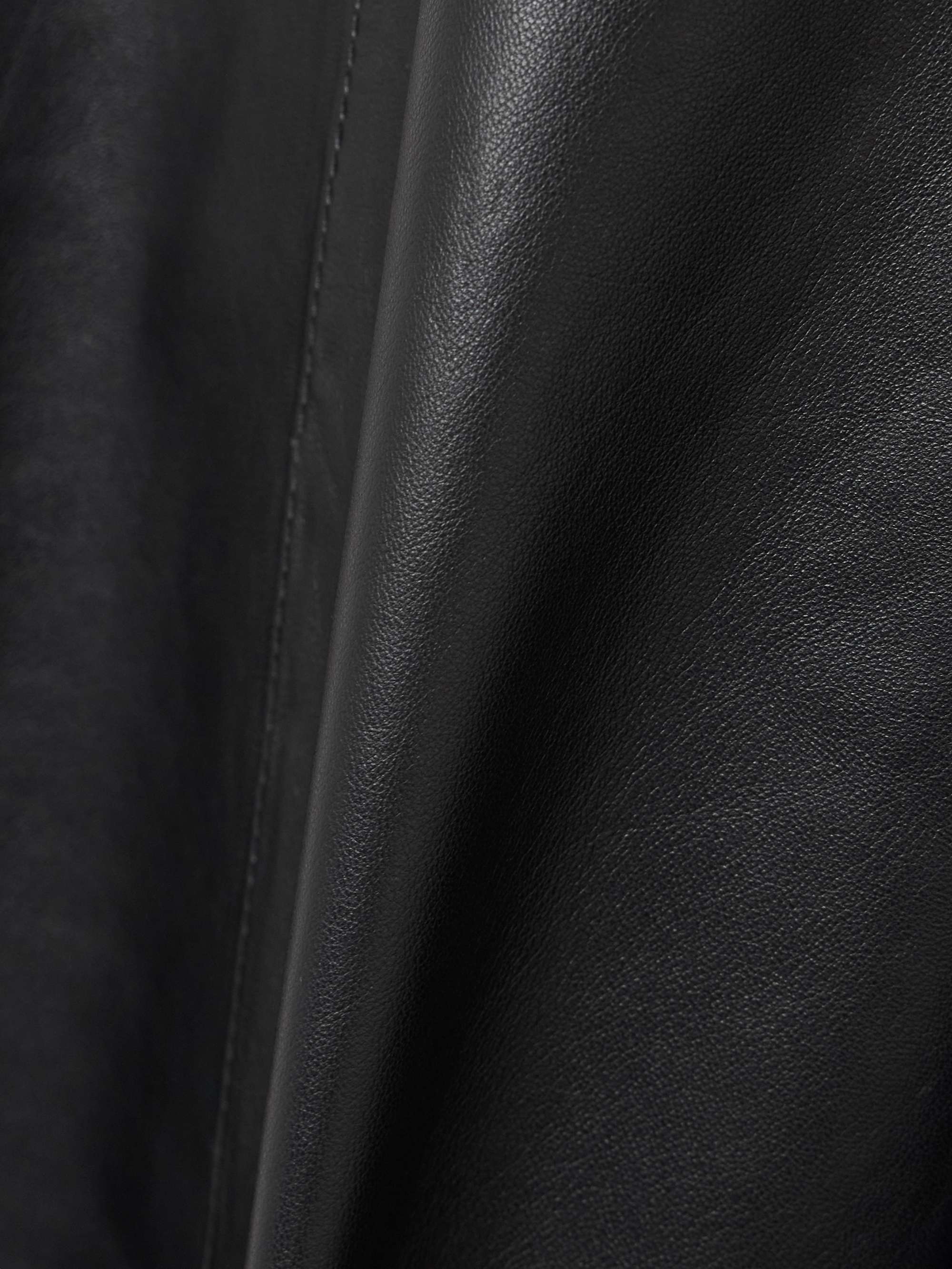 Paneled leather midi skirt view