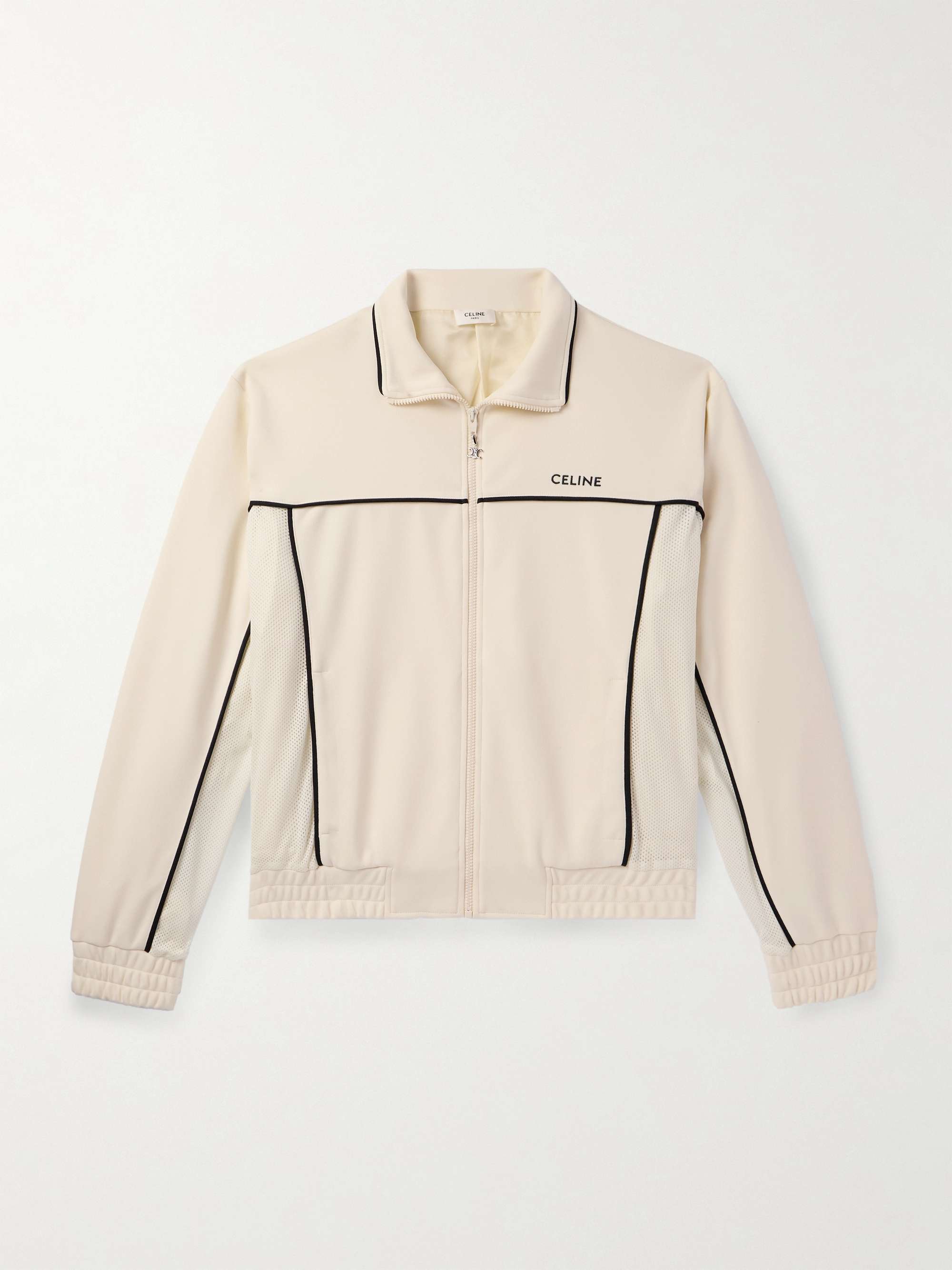 Logo-Embroidered Mesh-Trimmed Jersey Track Jacket view