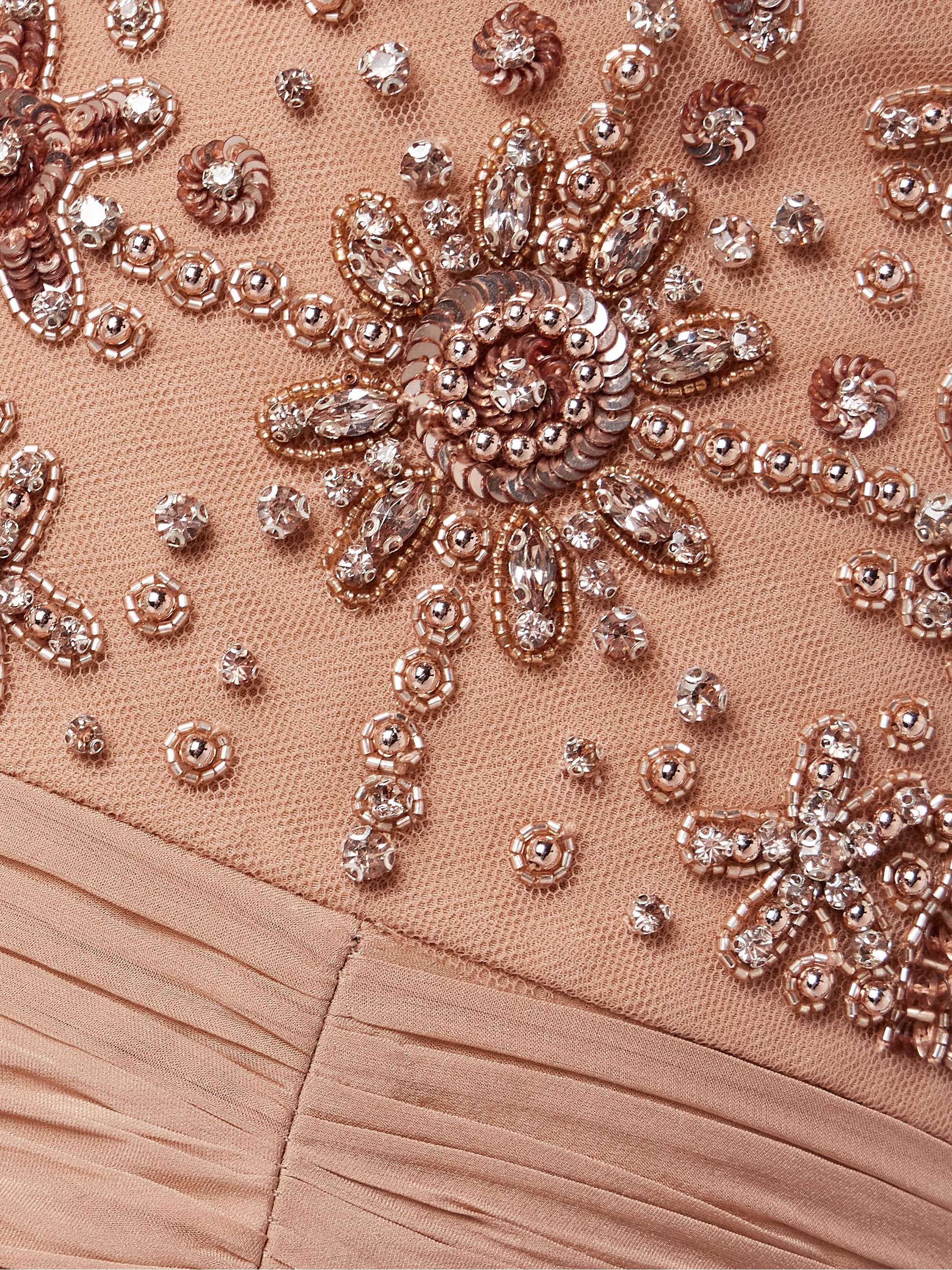 Embellished tulle and gathered silk-chiffon gown view