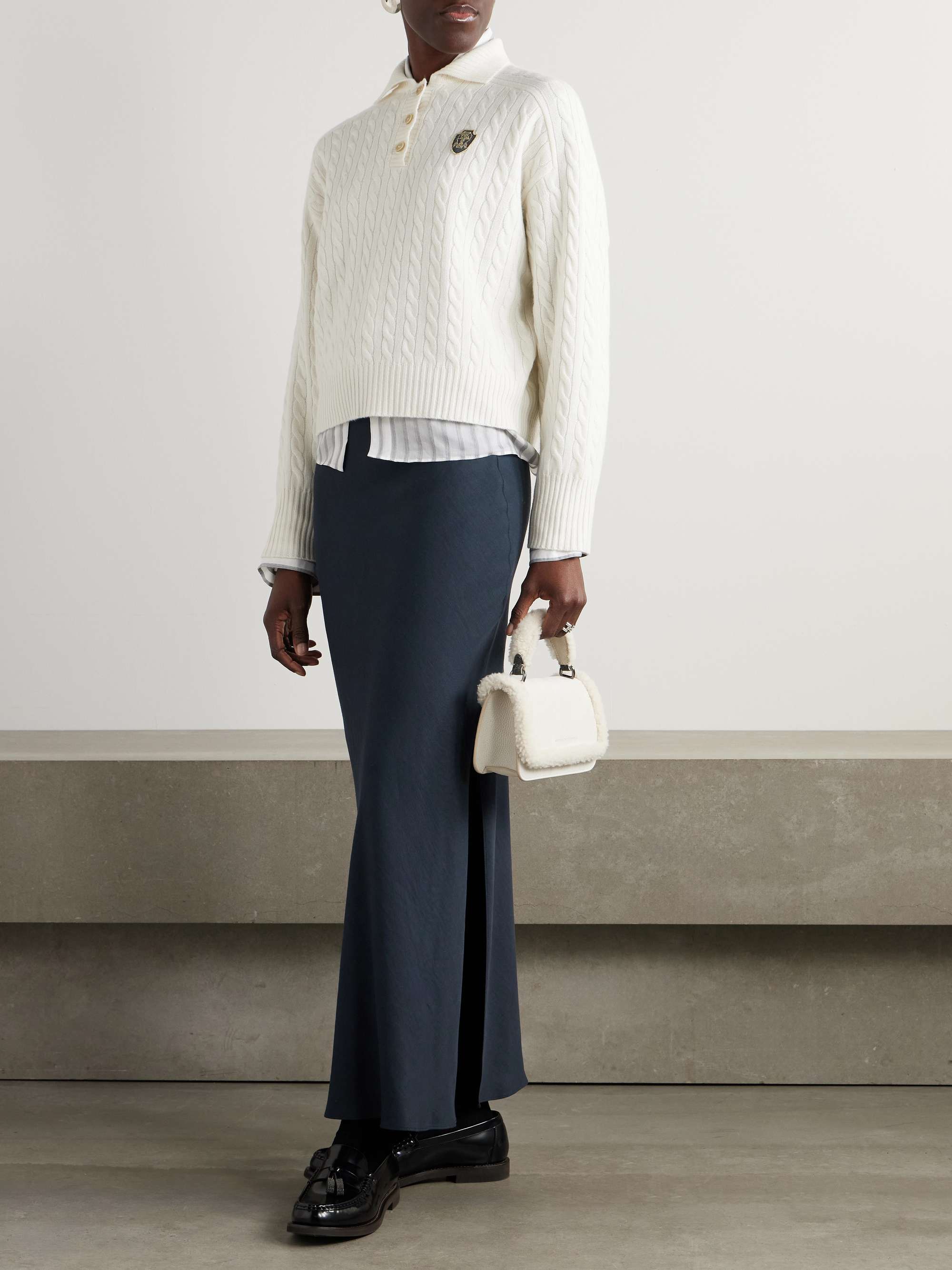 Crepe maxi skirt view