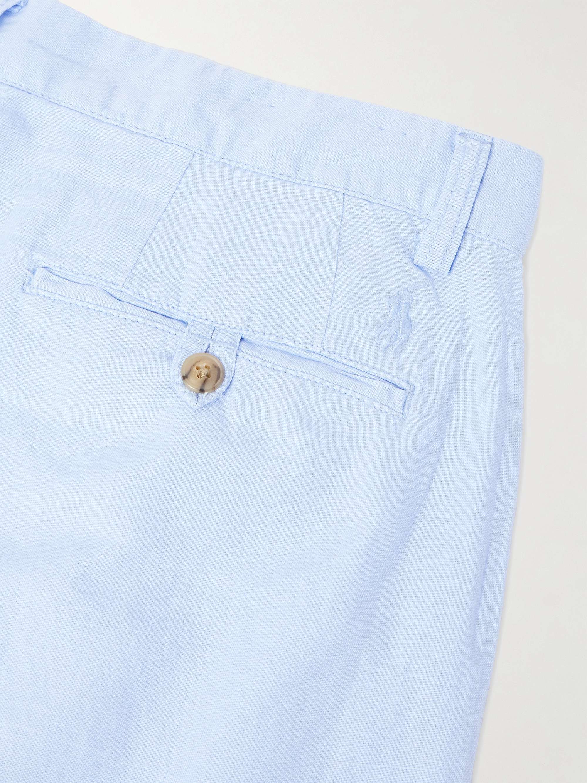 Straight-Leg Linen and Cotton-Blend Trousers view