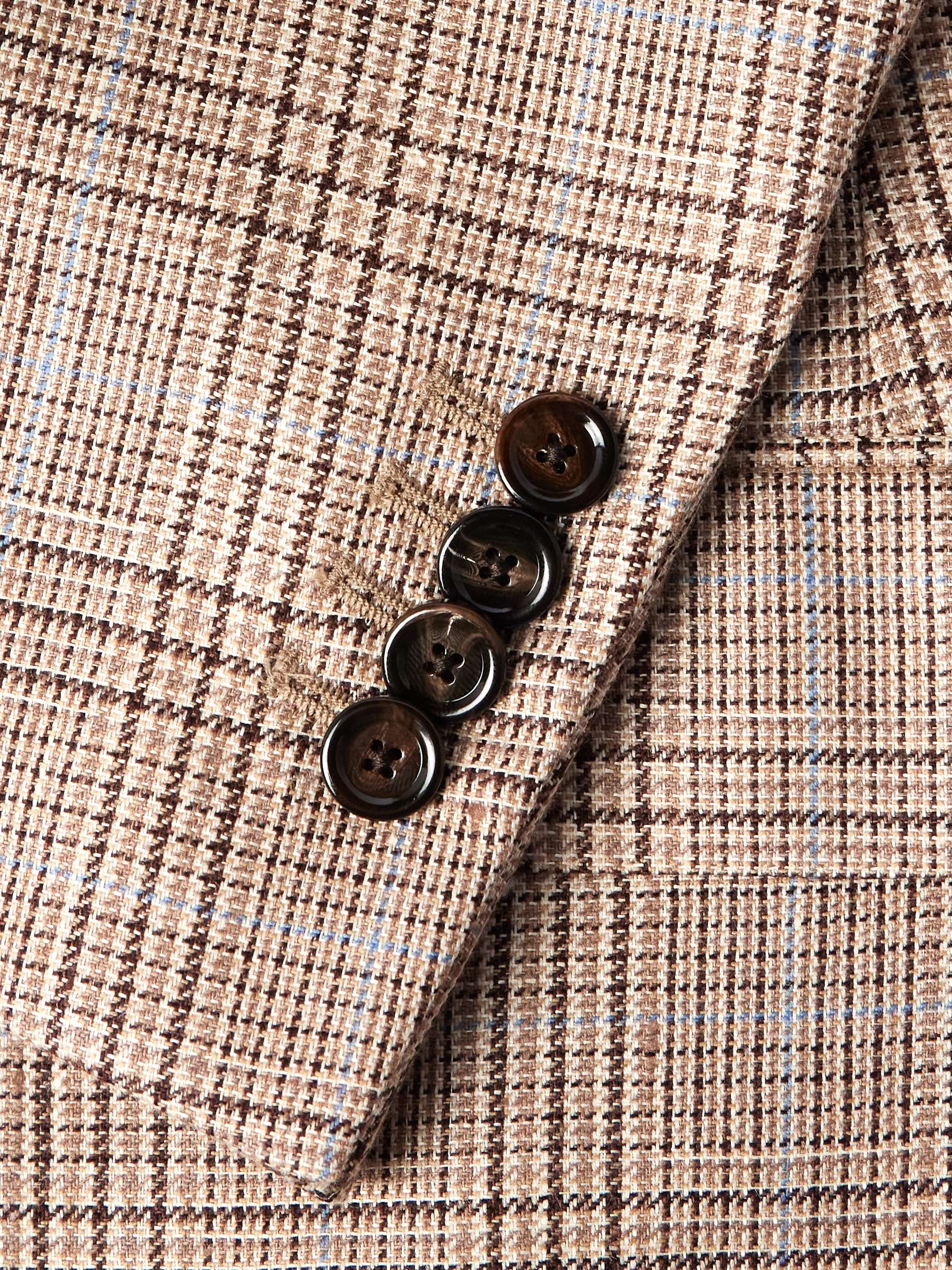 Prince of Wales Checked Wool and Linen-Blend Blazer view