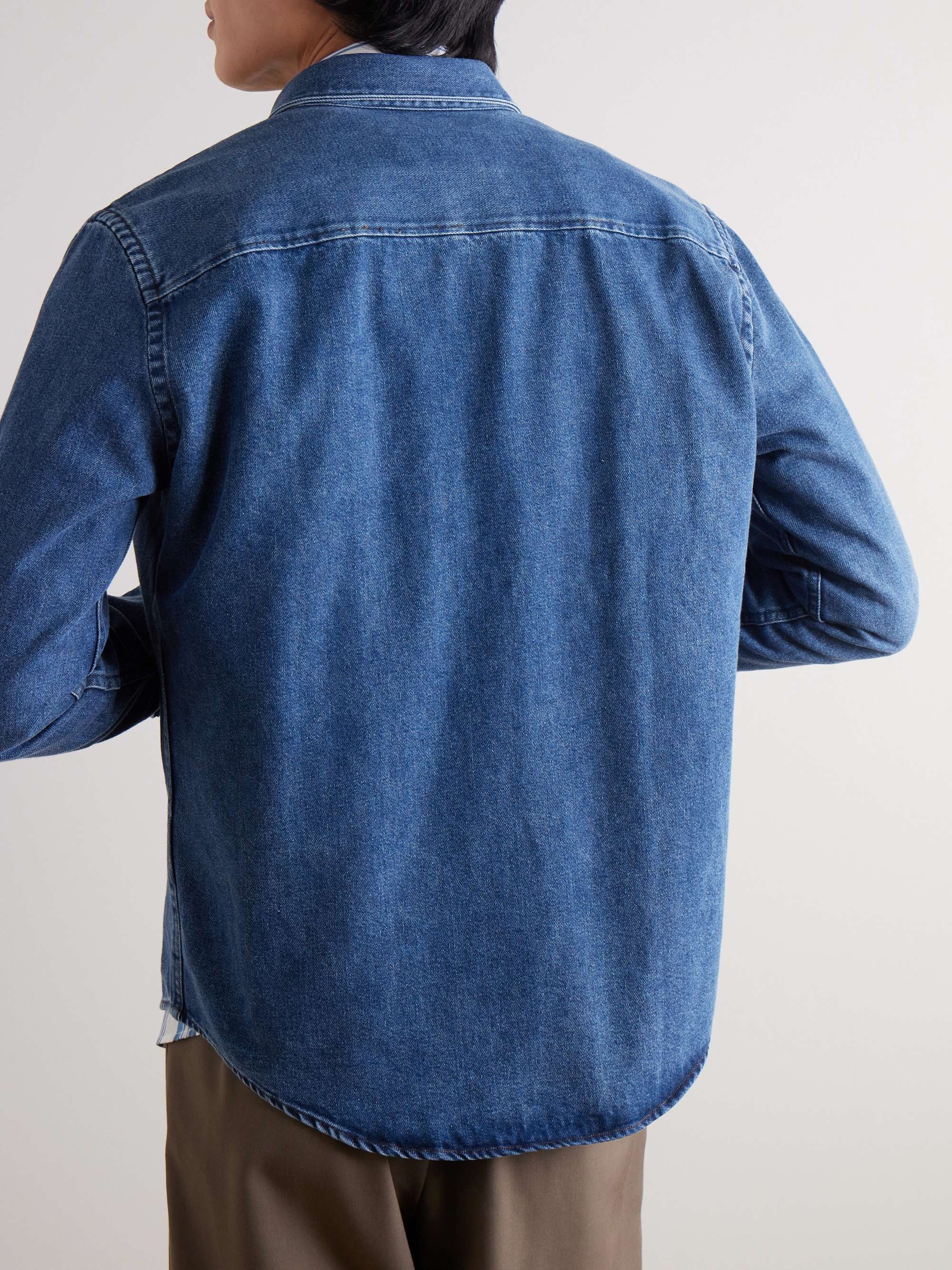 ADC Button-Down Collar Logo-Embroidered Denim Shirt view