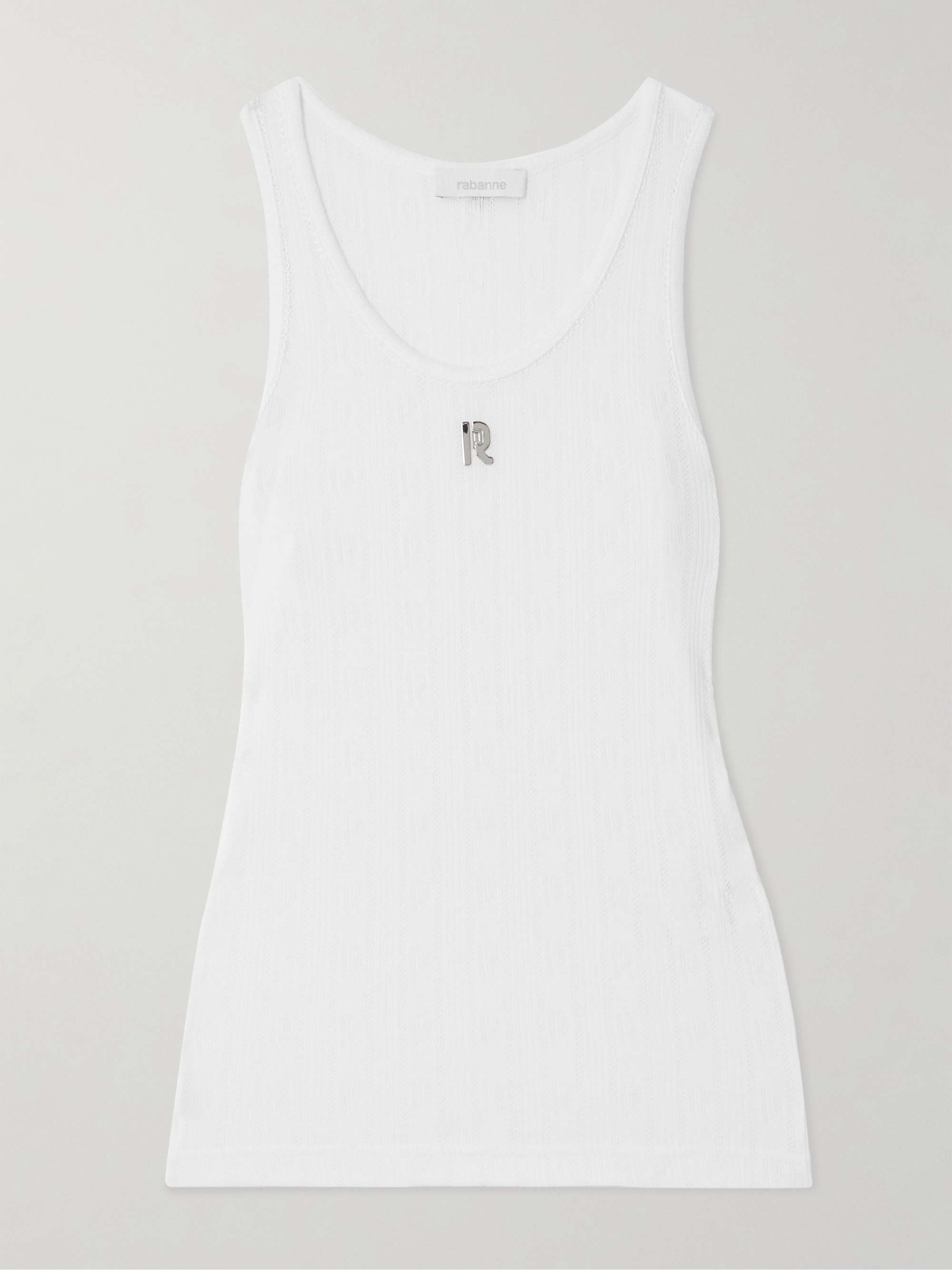 Pointelle-knit cotton tank view