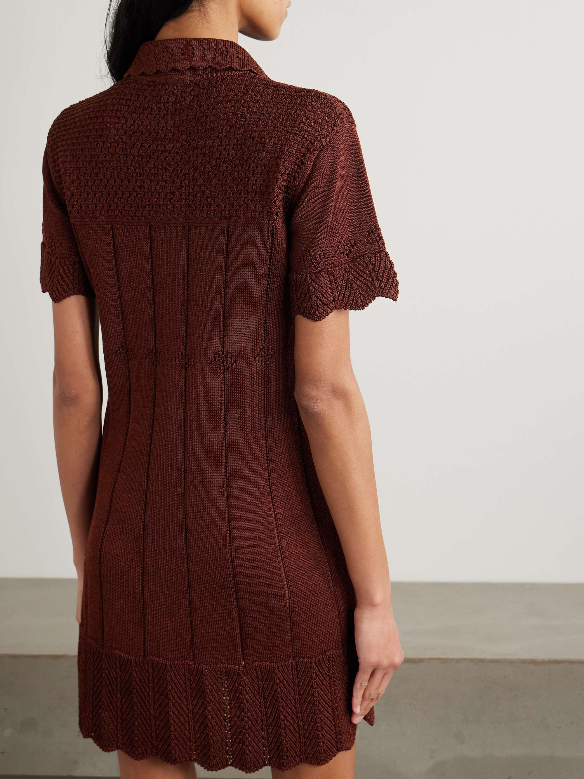 Chimère Onirique open-knit cotton-blend dress view