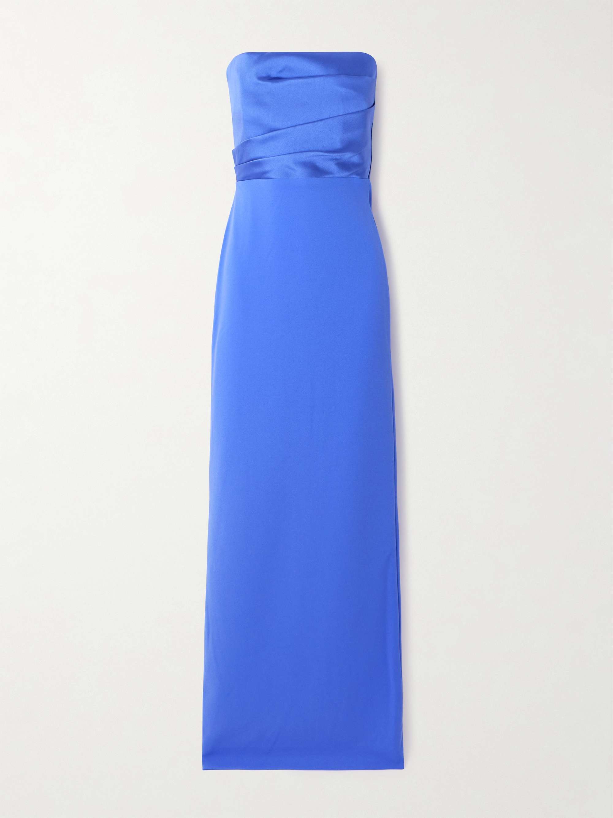 Afra strapless gathered satin-twill and crepe gown view