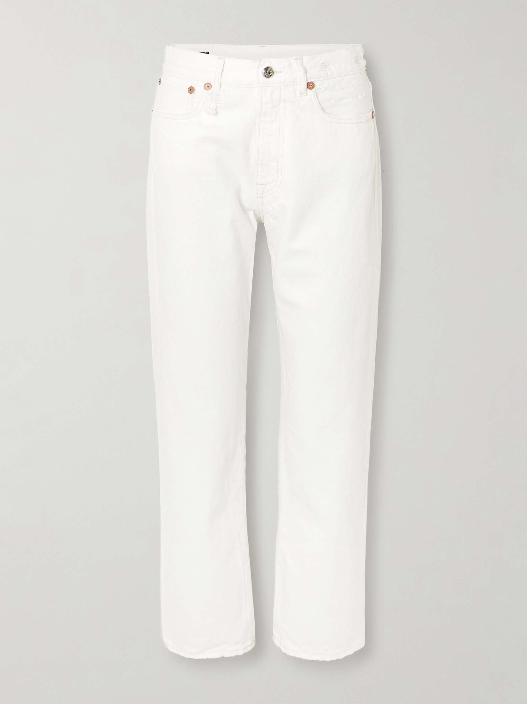 Distressed high-rise boyfriend jeans view