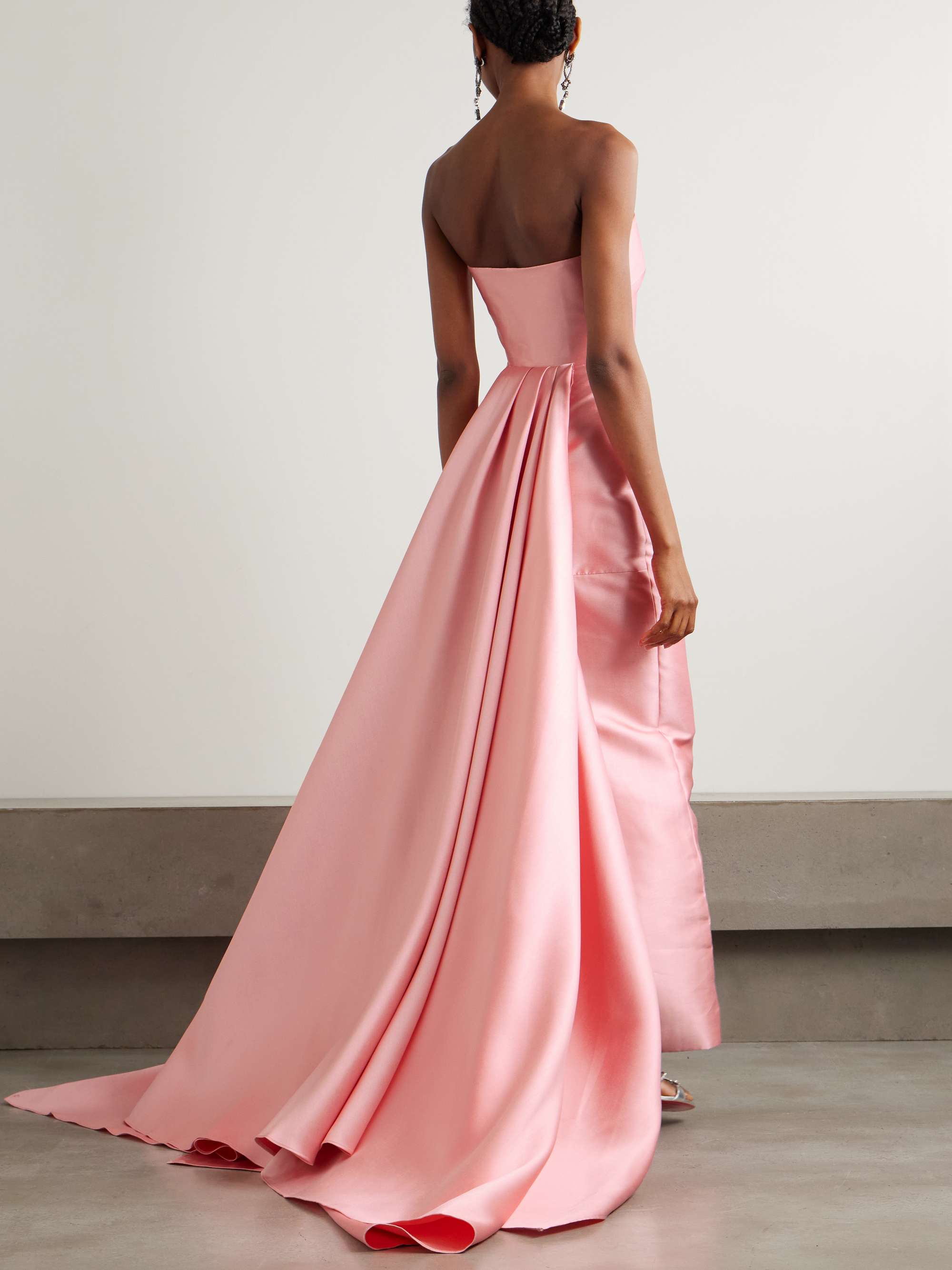Imani strapless pleated satin-twill gown view