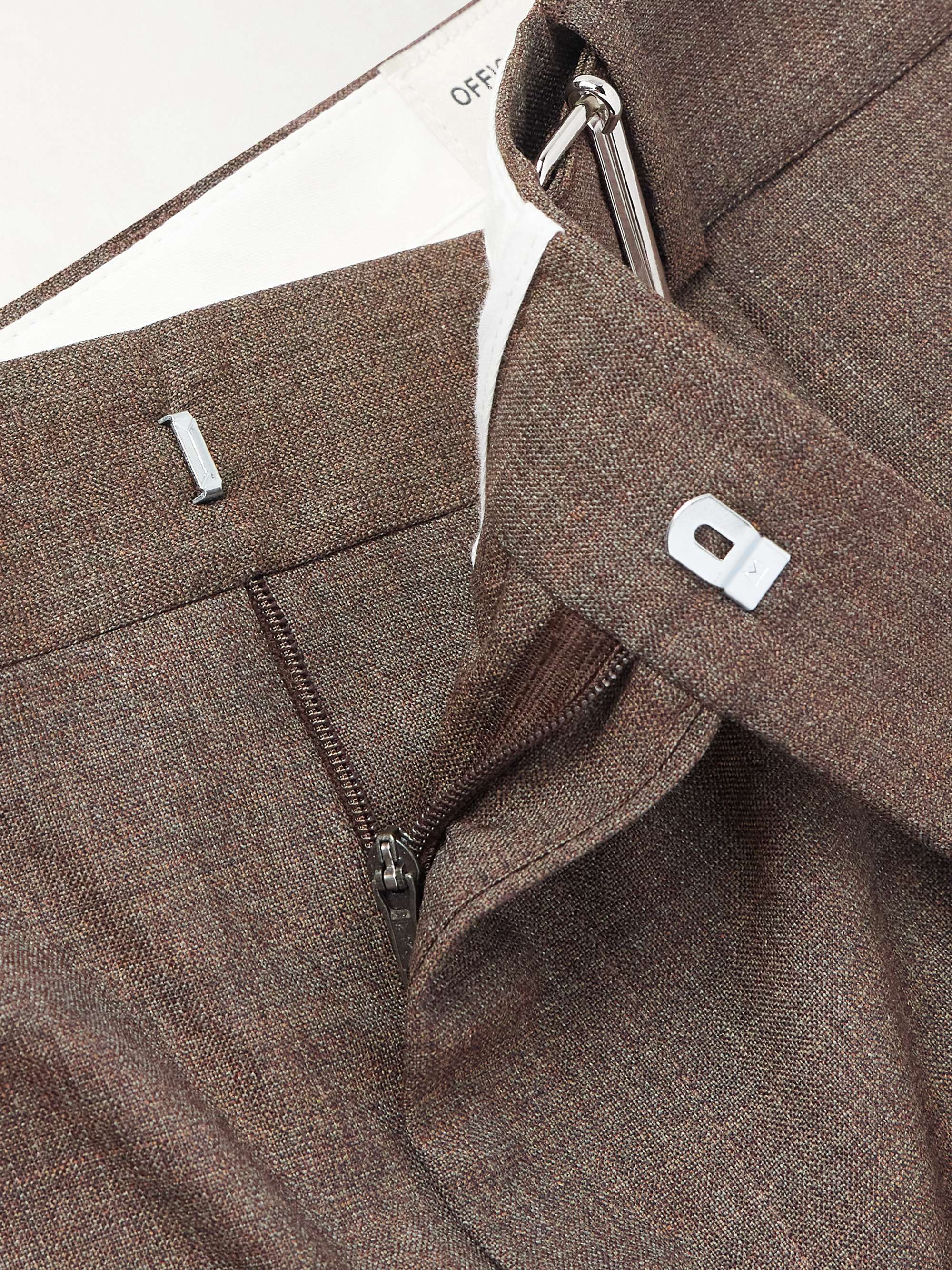 Hugo Tapered Belted Pleated Virgin Wool Suit Trousers view