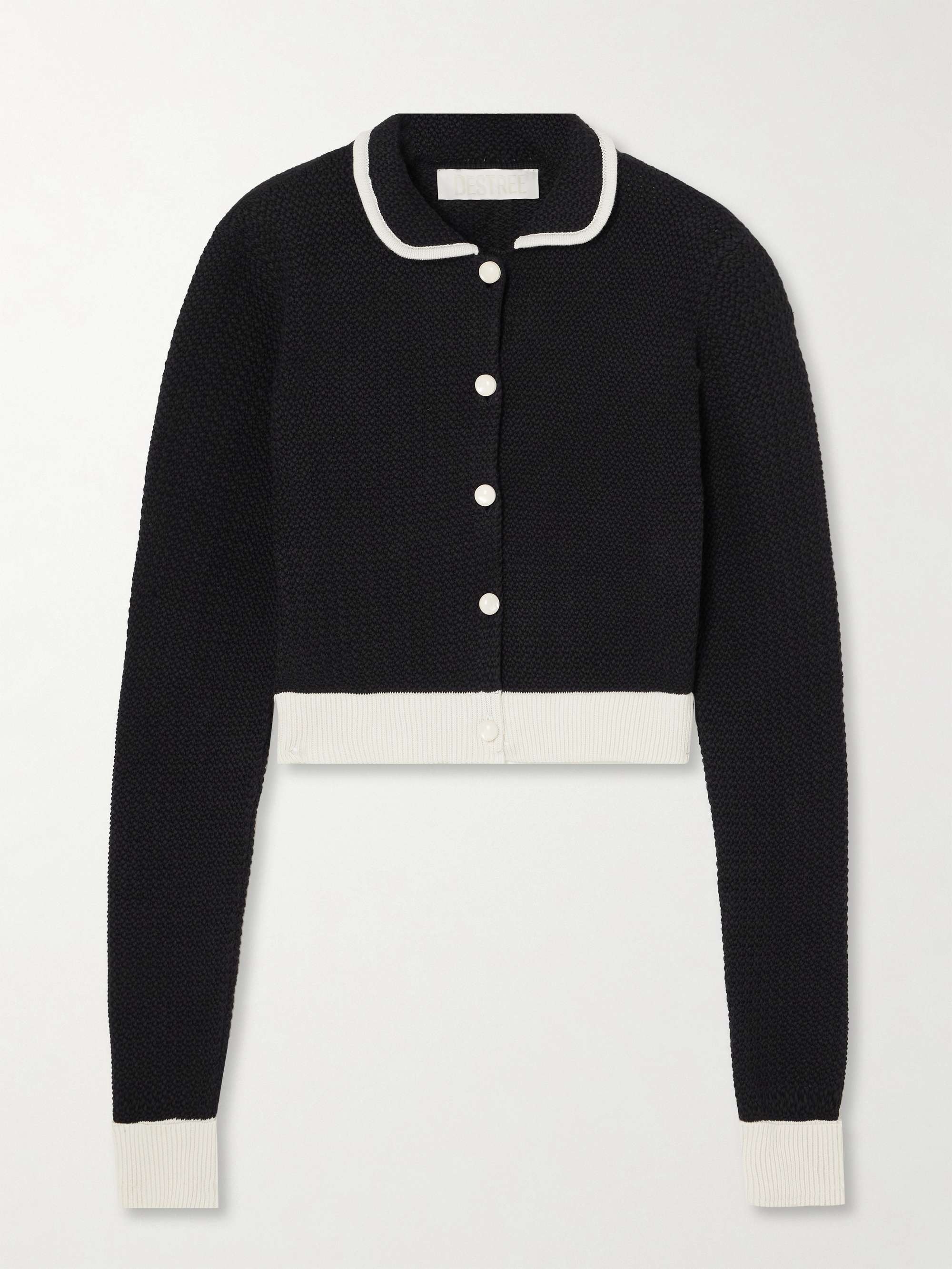 Fabienne two-tone cotton cardigan view
