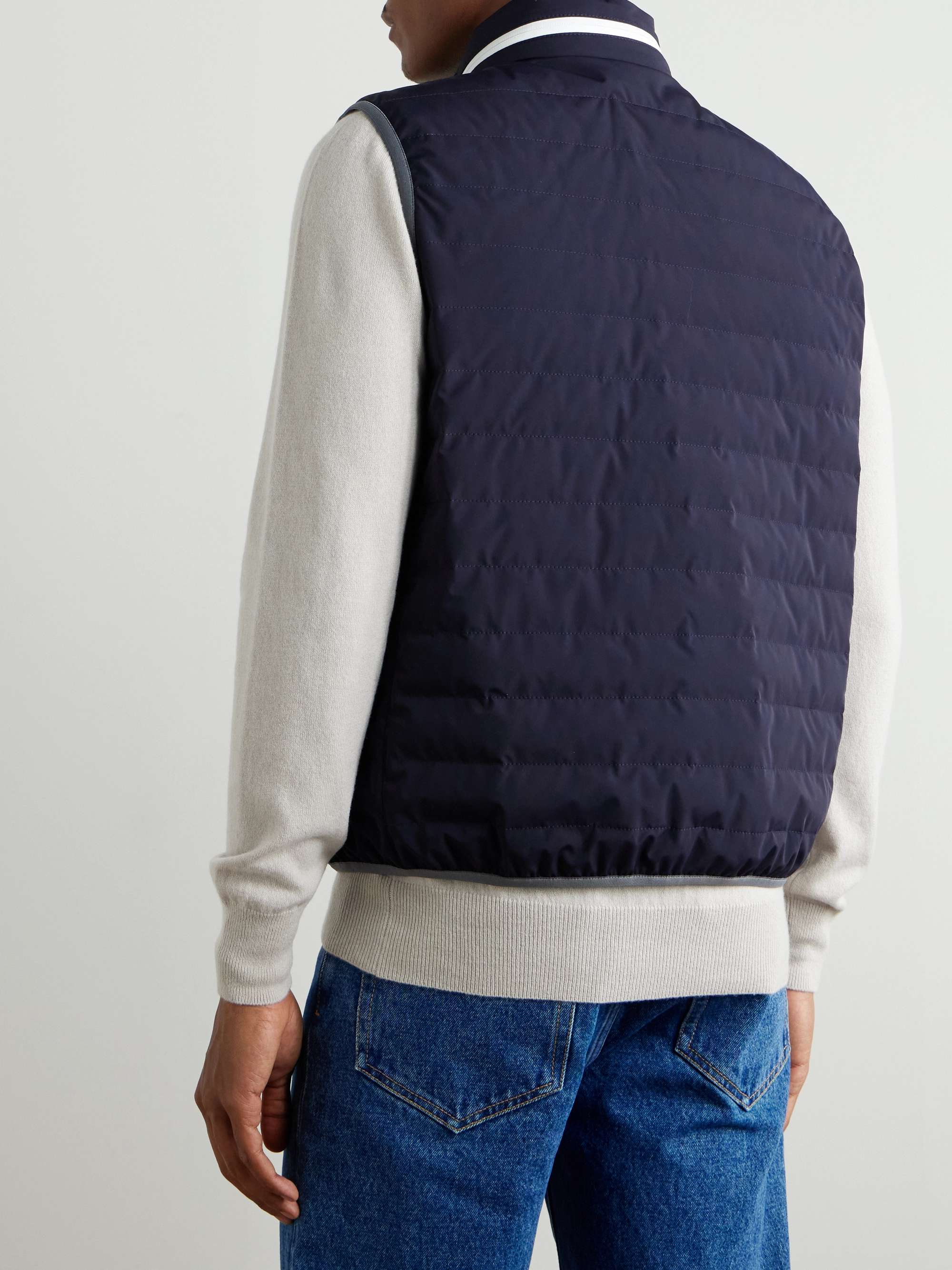 Logo-Embroidered Quilted Shell Down Gilet view