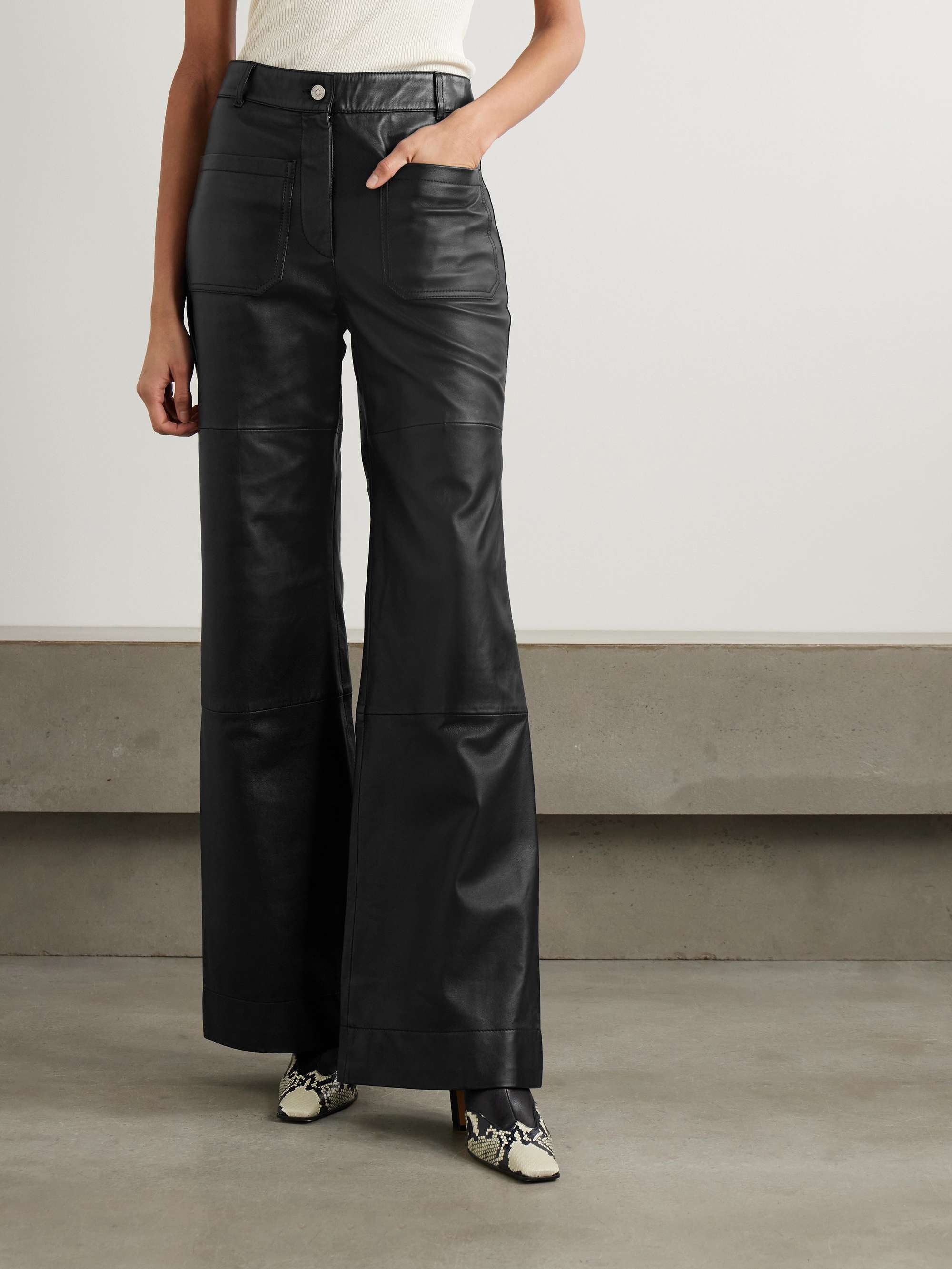 Alina leather flared pants view