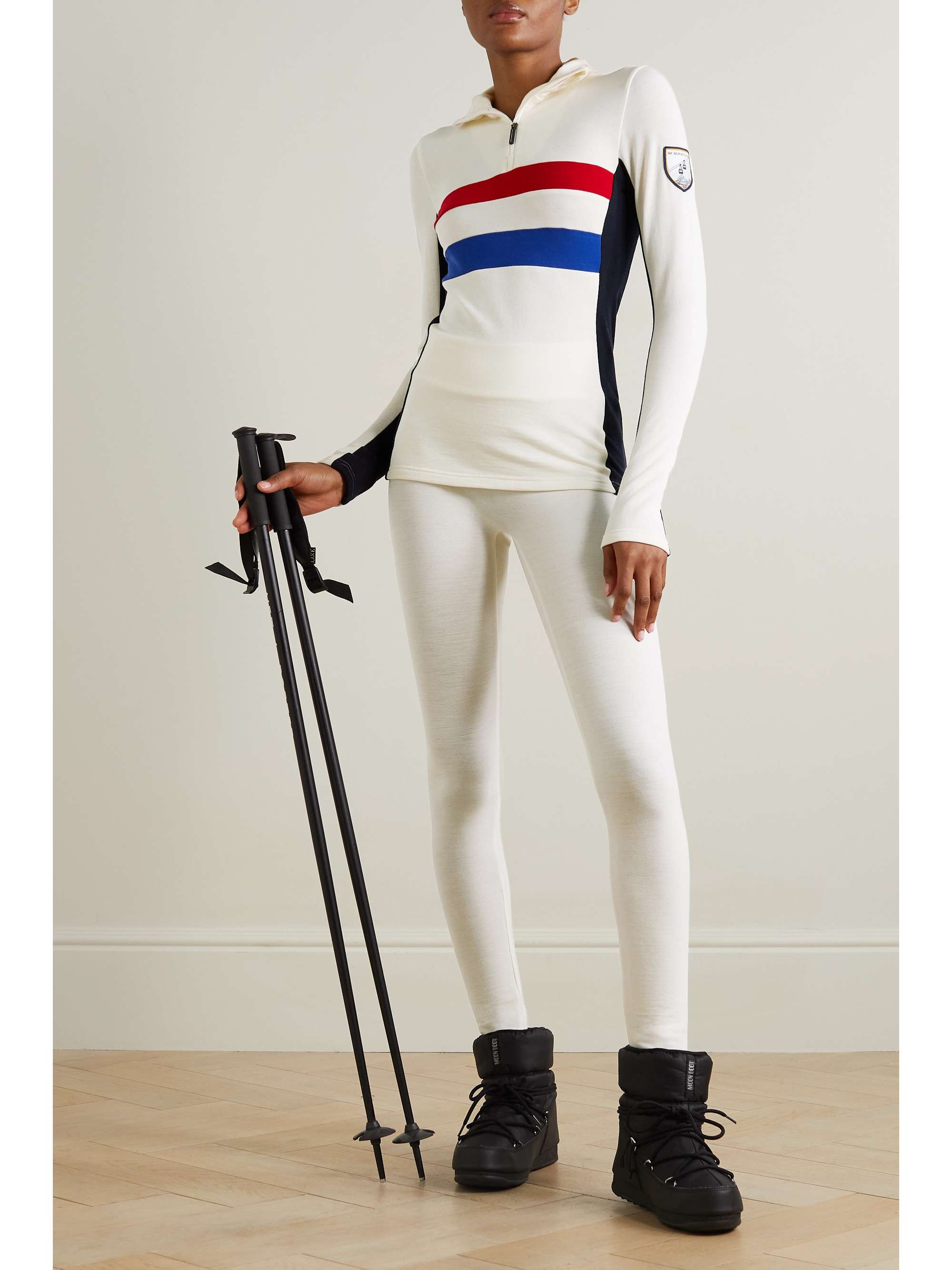 Ski merino wool-blend piqué leggings view