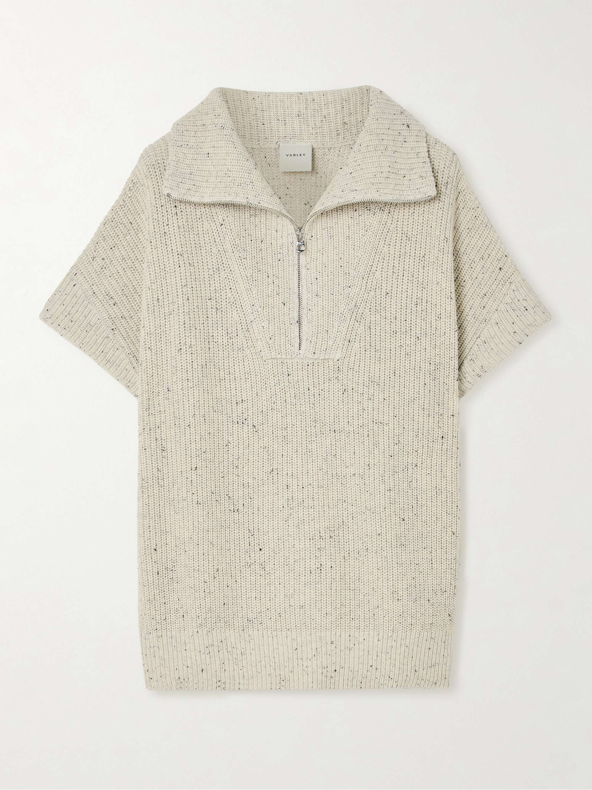 Reagan half-zip ribbed-knit cotton sweater view