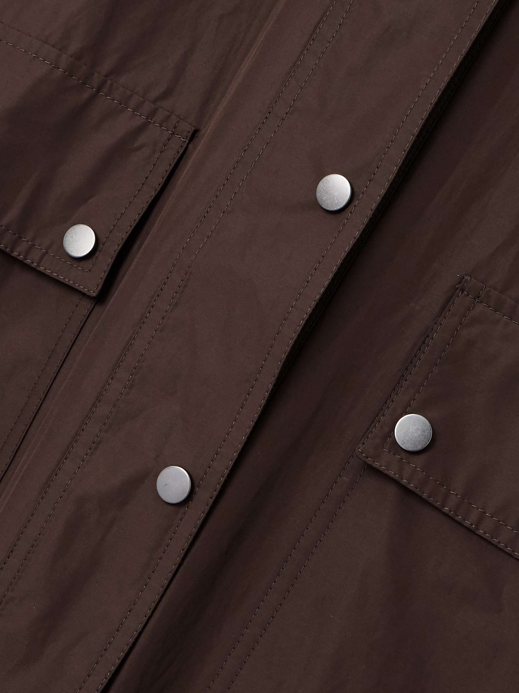 Bead-embellished hooded shell coat view