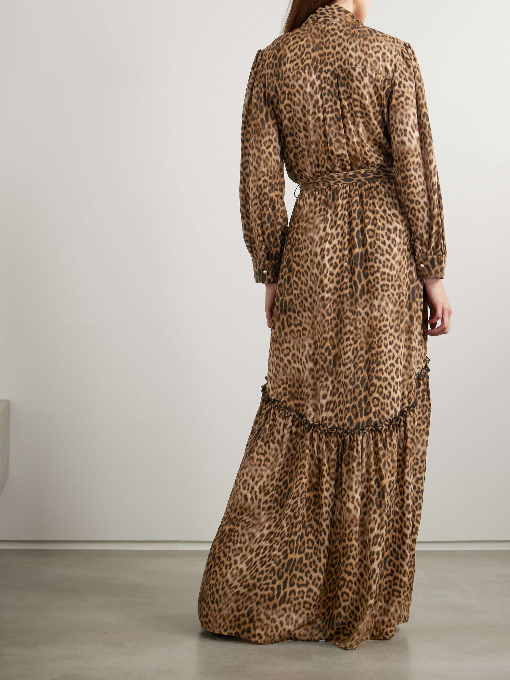 Skylar scarf-detailed belted printed crepe maxi dress view