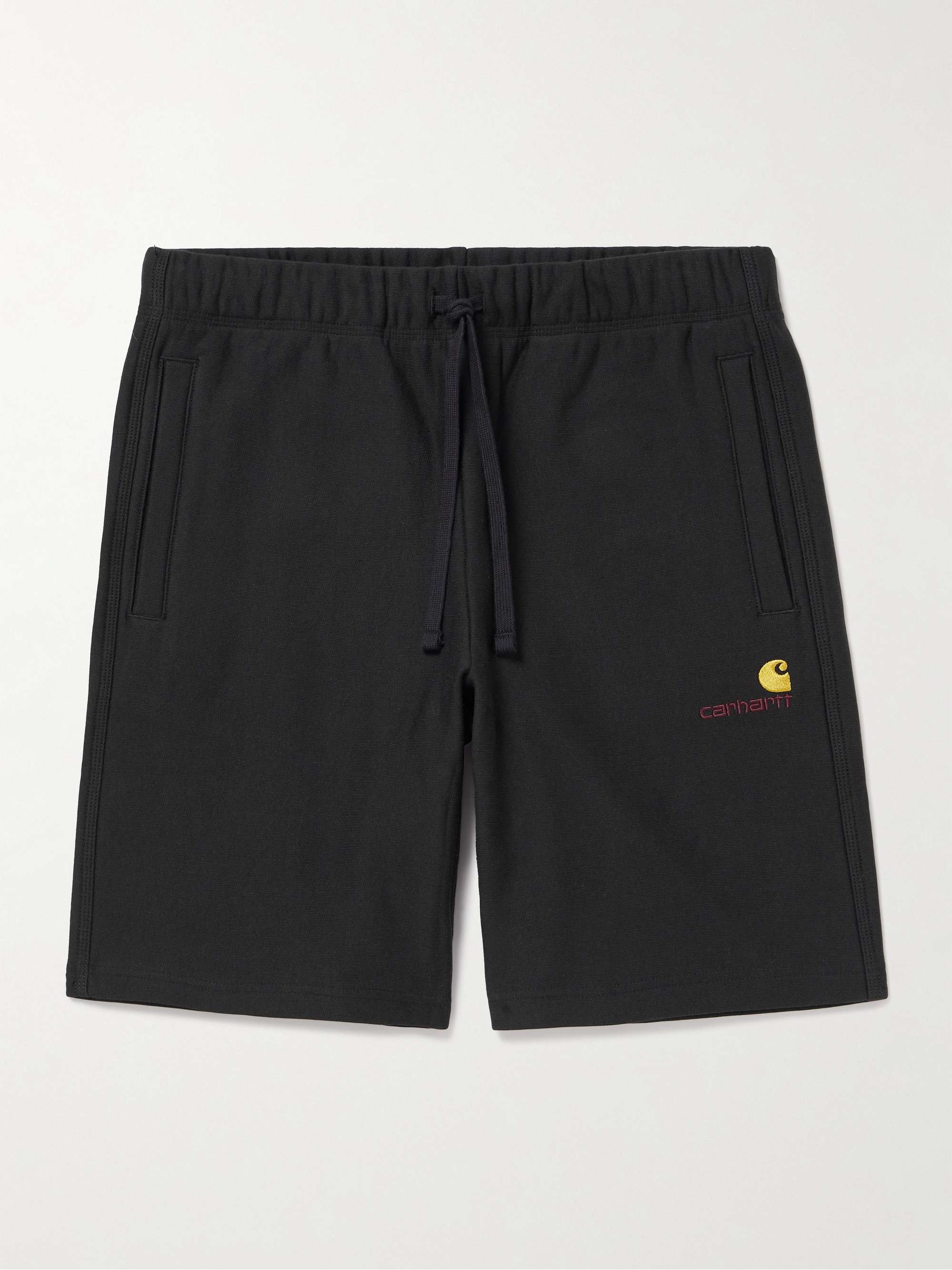 American Script Logo-Embroidered Cotton-Blend Jersey Drawstring Shorts view