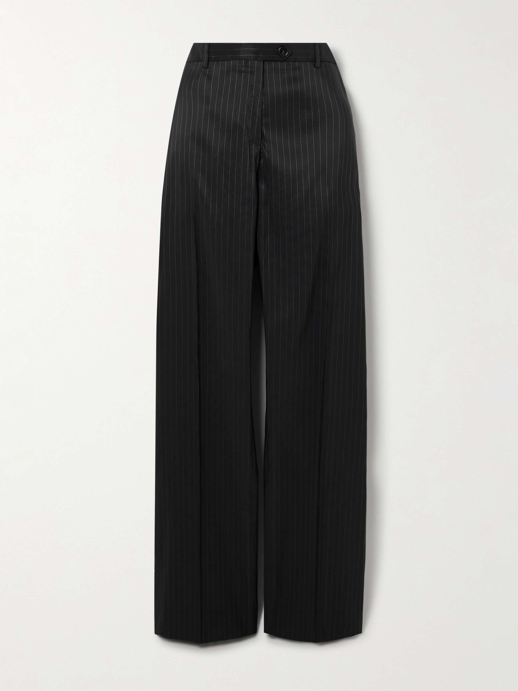 Pinstriped taffeta straight-leg pants view