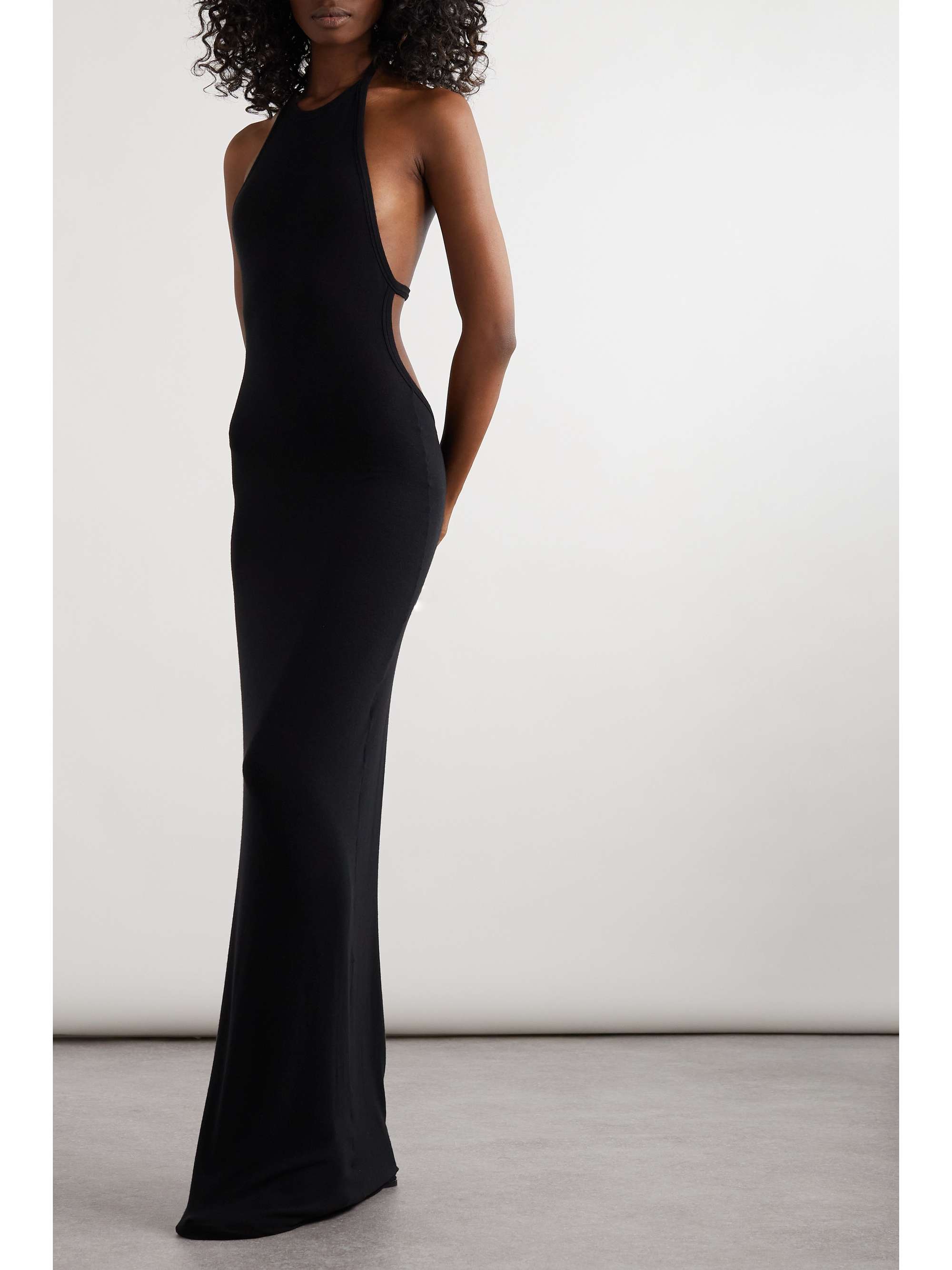 Open-back stretch-jersey halterneck maxi dress view