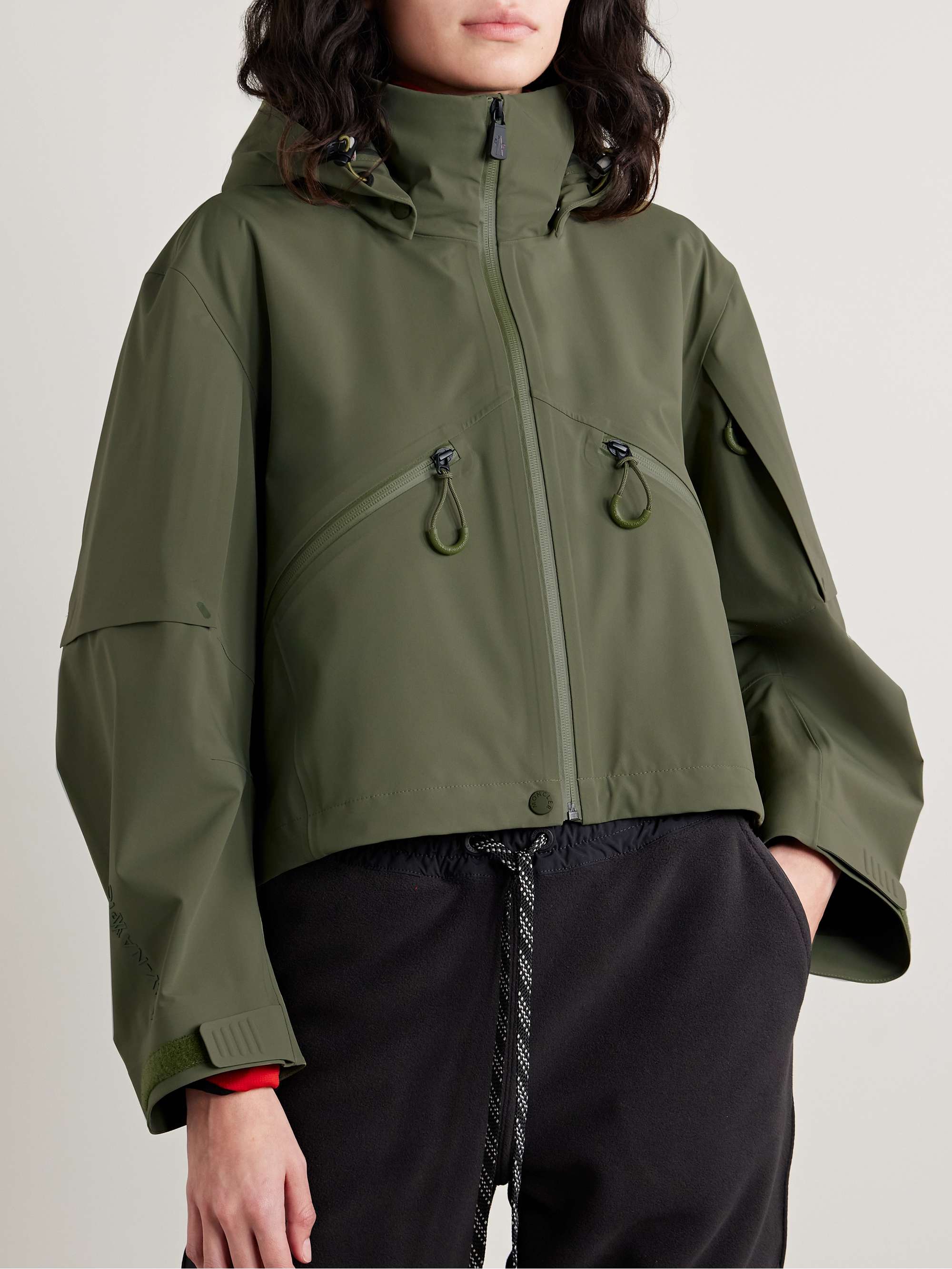 Kibira appliquéd shell hooded jacket view
