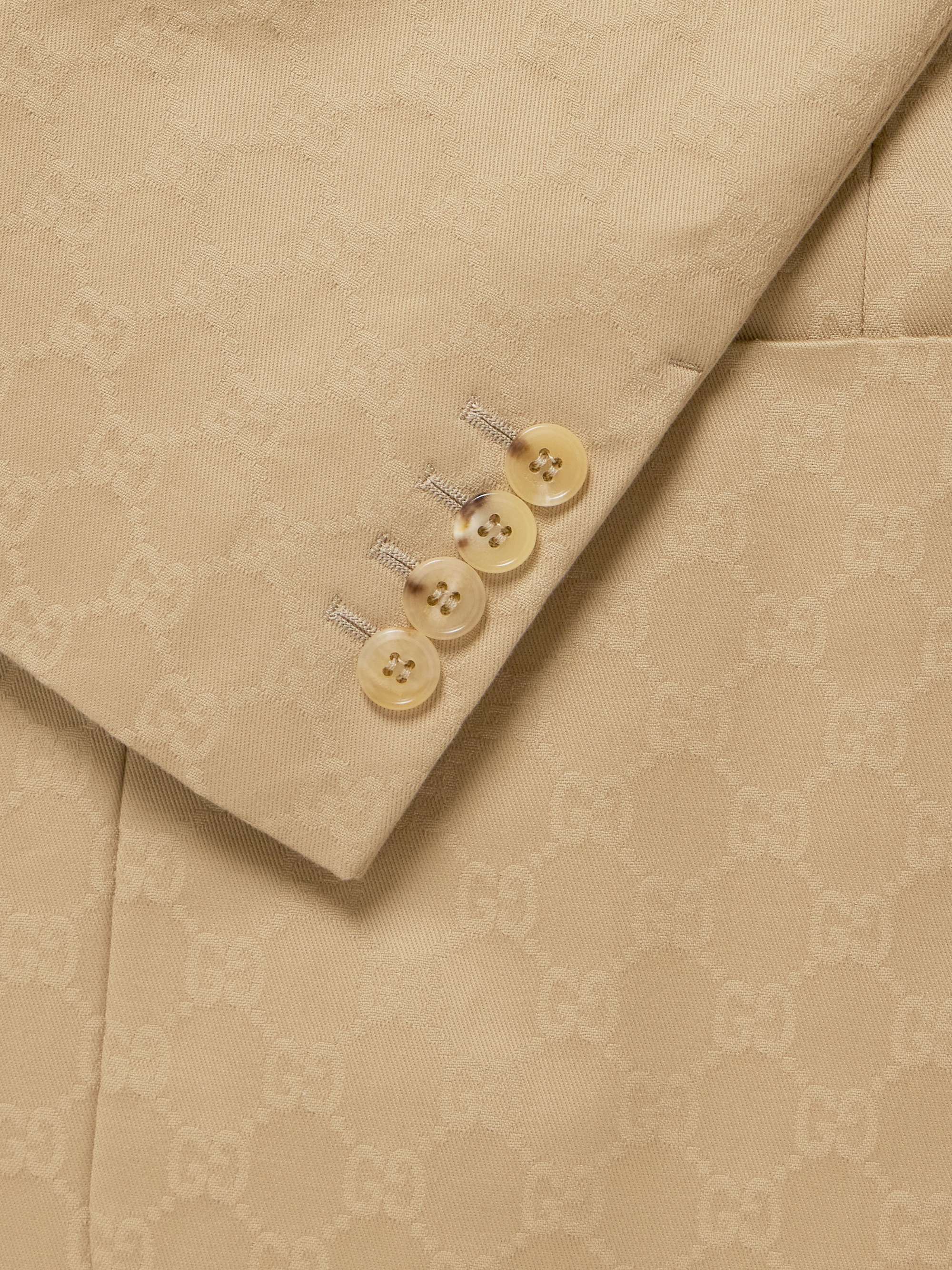 Marcello Slim-Fit Logo-Jacquard Cotton-Twill Blazer view