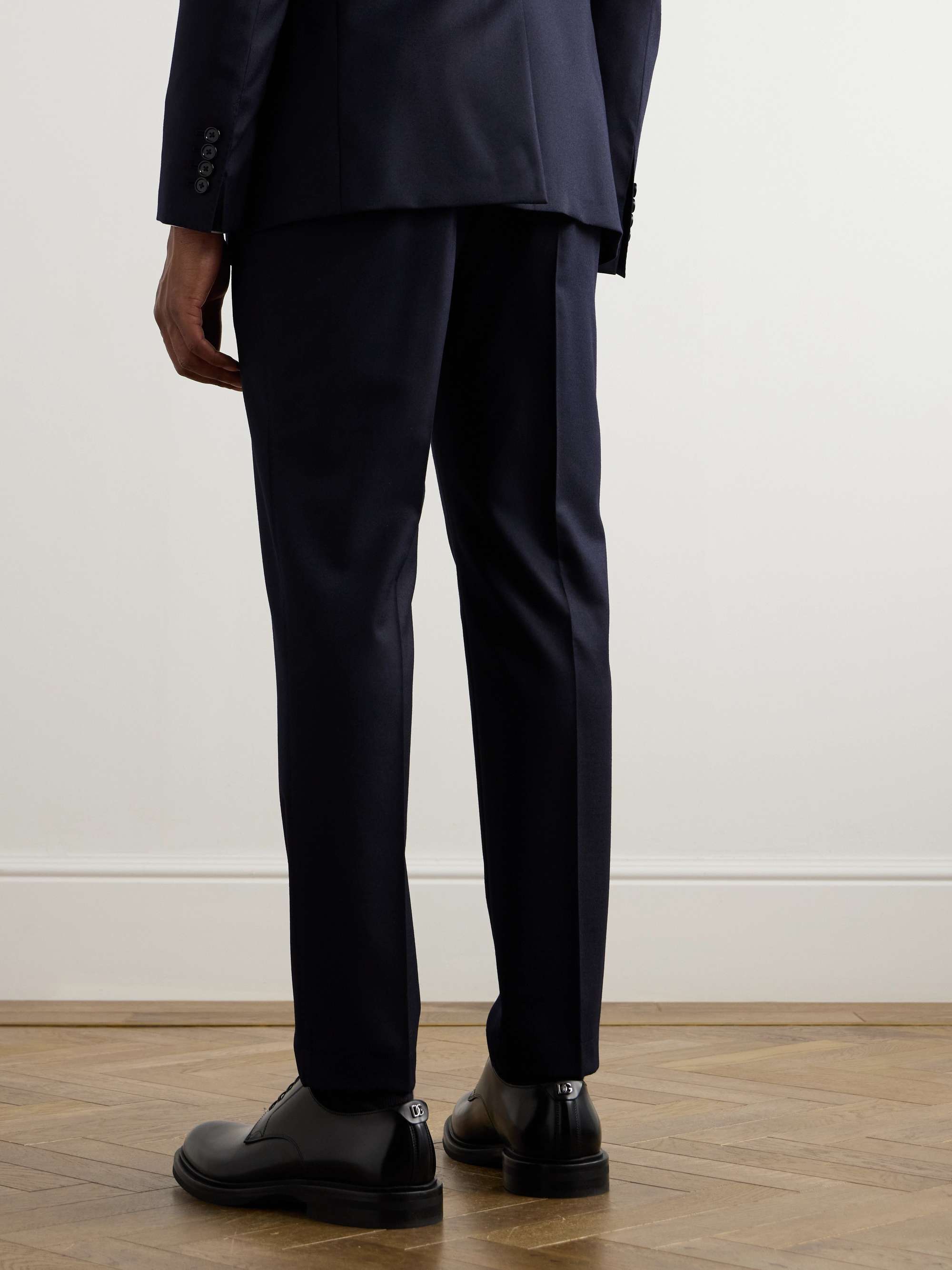 Slim-Fit Tapered Wool-Flannel Trousers view