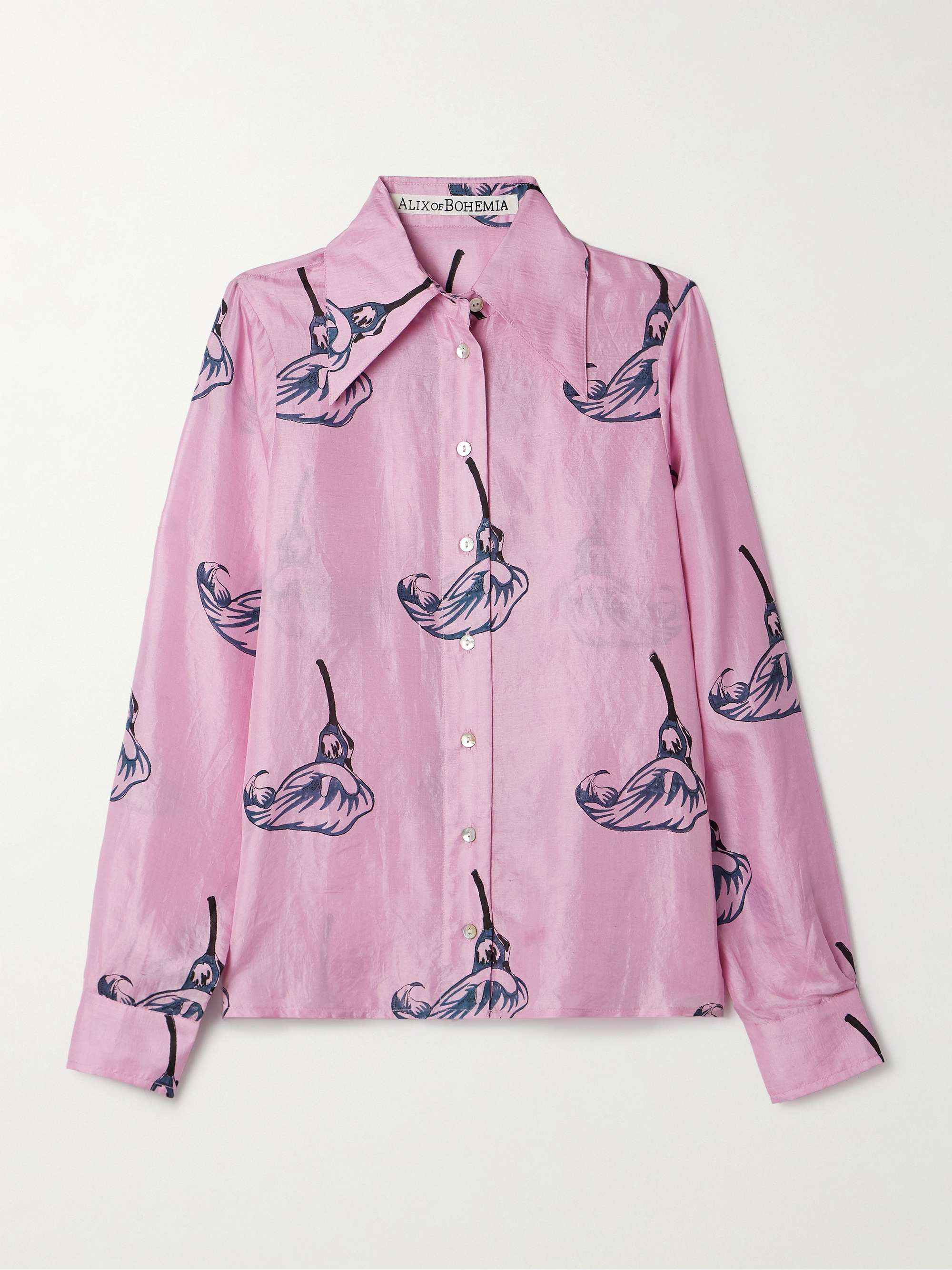 Dolly floral-print crinkled-silk shirt view